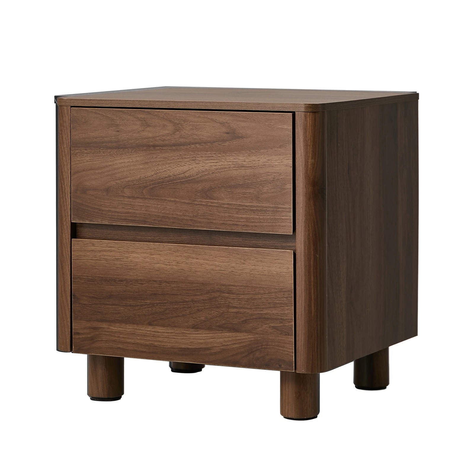 1 Oikiture Bedside Table 2 Drawers Storage Cabinet Nightstand Side Table - Brown, 1 of 9