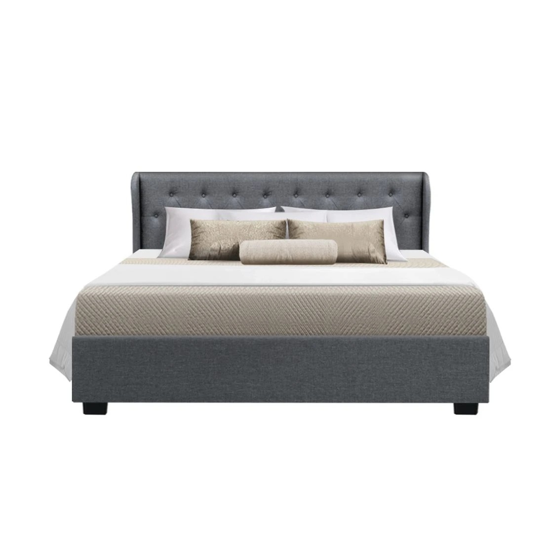 3 Artiss Bed Frame Queen Size Gas Lift  ISSA - Grey, 3 of 8