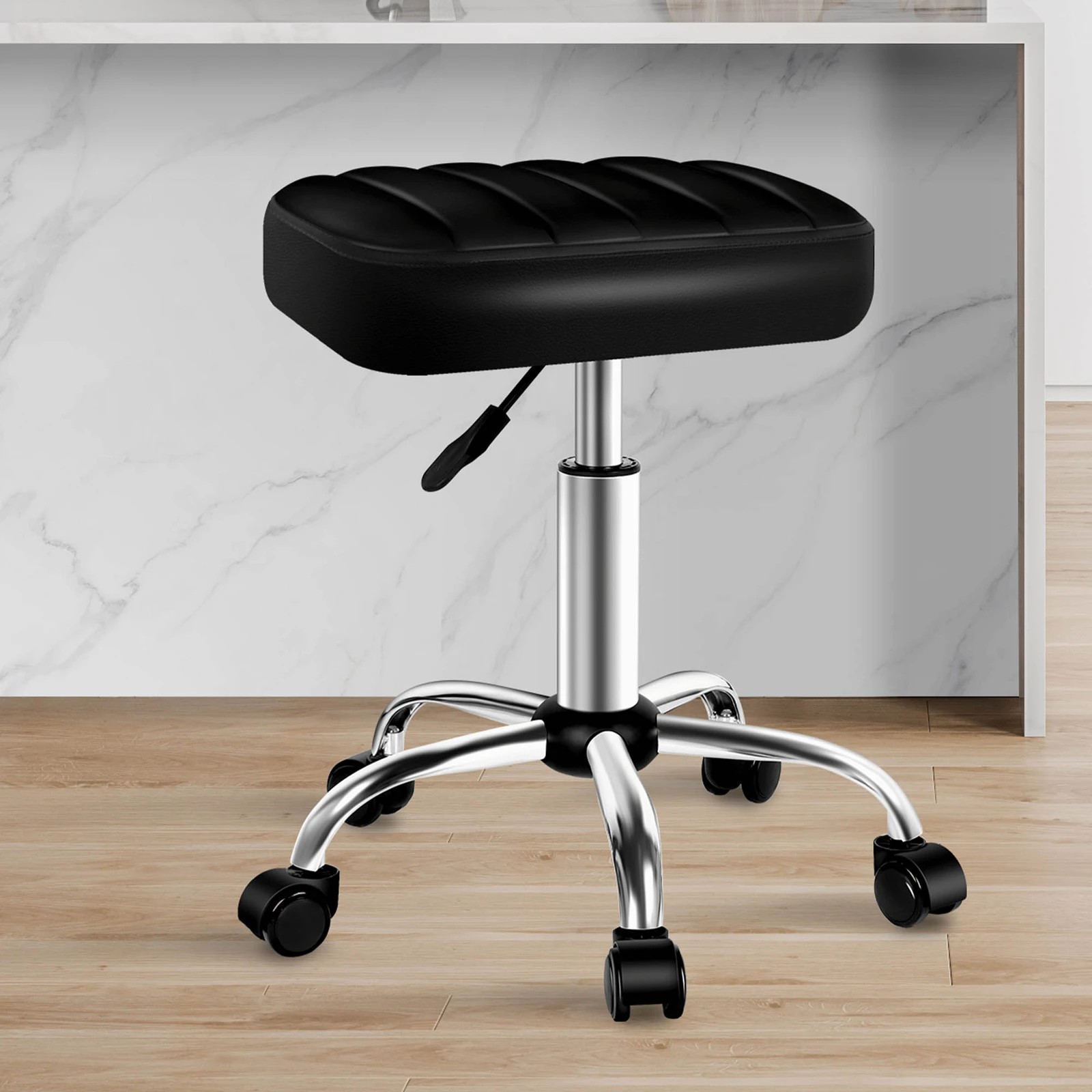 9 Alfordson Salon Stool Square Swivel Barber Hair Dress Chair Lina - Black, 9 of 9