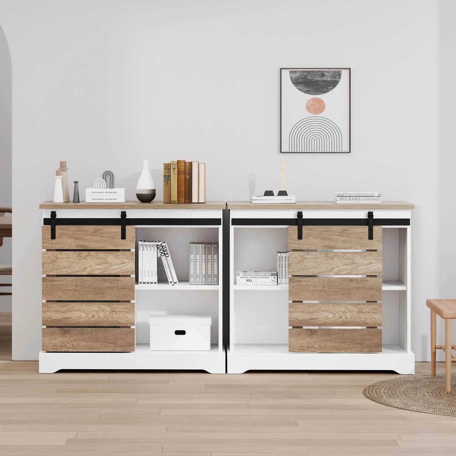 4 Alfordson 2x Buffet Sideboard Cabinet Storage Cupboard Sliding Door Pantry - Assorted, 4 of 9