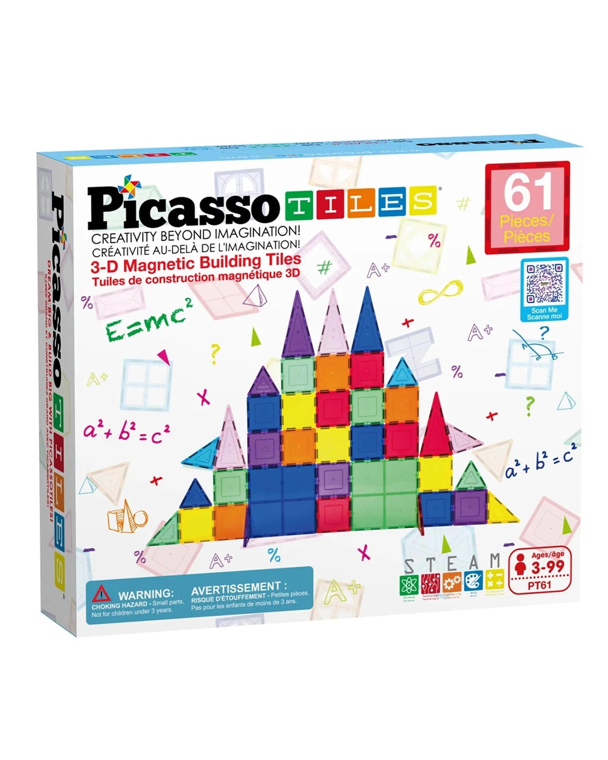 1 PicassoTiles Magnetic Tile Classic Building Set 61 Pieces, 1 of 9