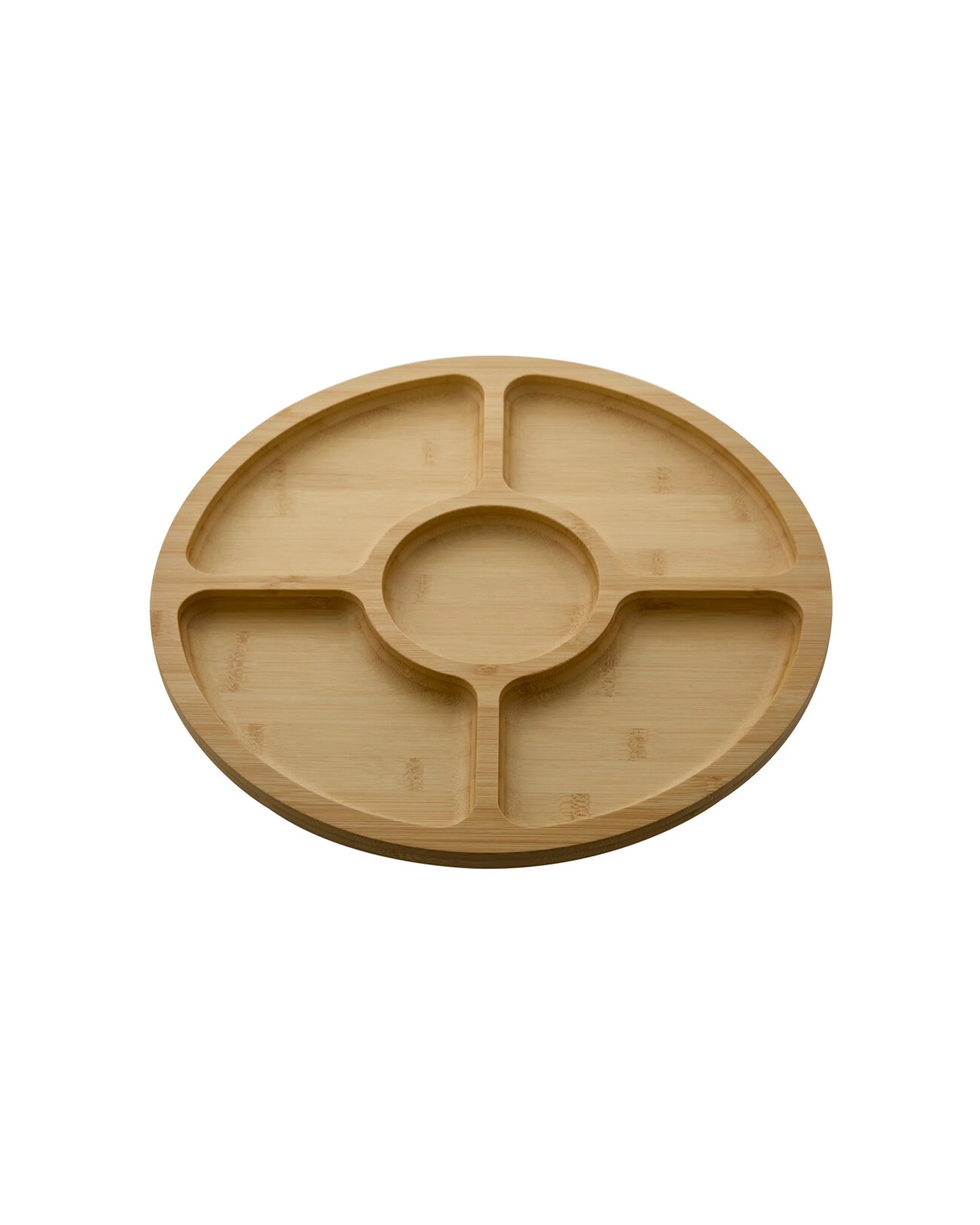 3 Farberware 2PK Build-a-Board Bamboo Round Divided Board With Lid Durable - Brown, 3 of 6