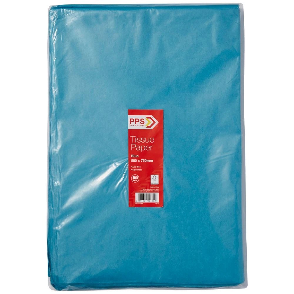 2 PPS Tissue Paper 500 x 750mm 100 Pack Blue, 2 of 2