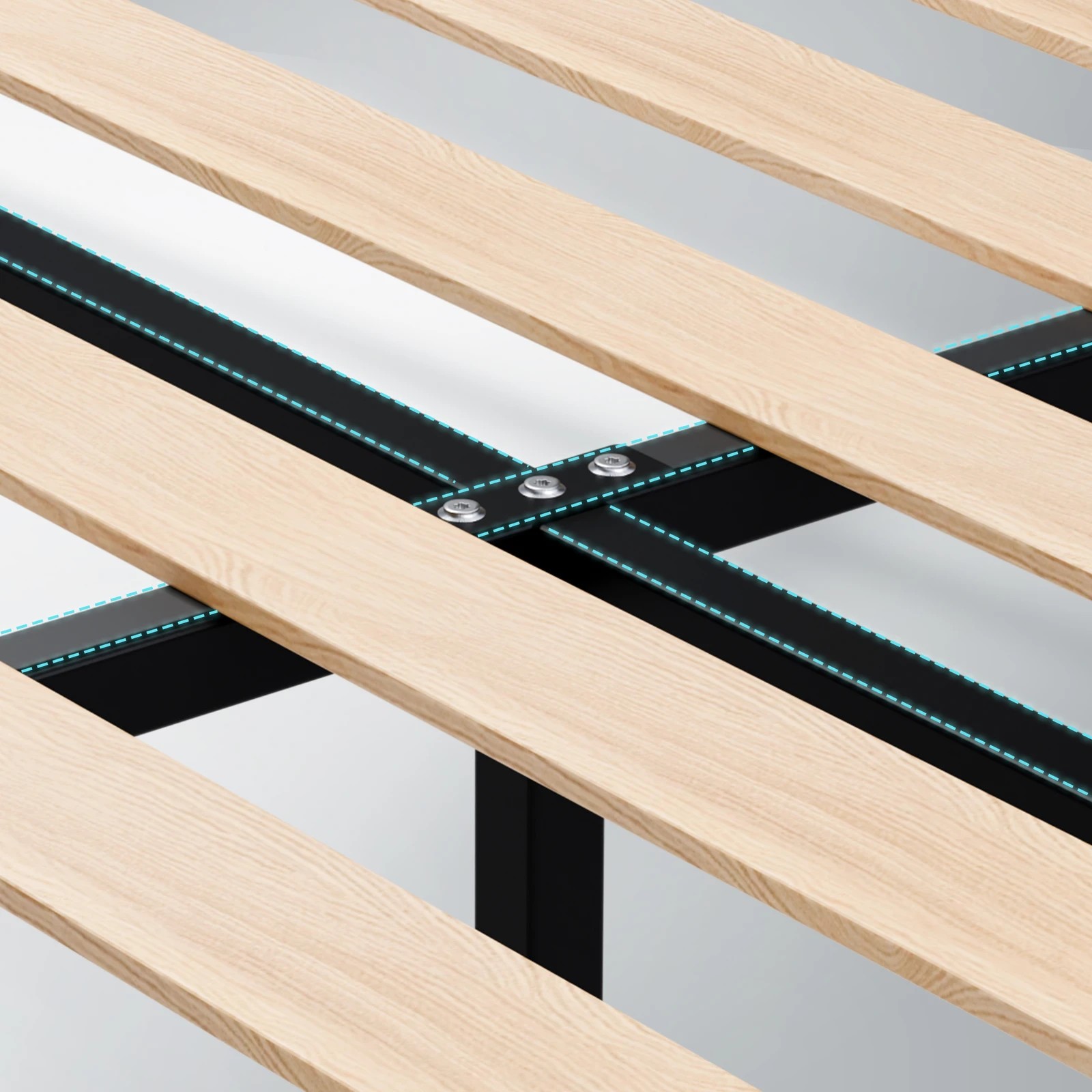 9 Alfordson Bed Frame King Size Mattress Base Platform Fabric Calla - Charcoal, 9 of 10