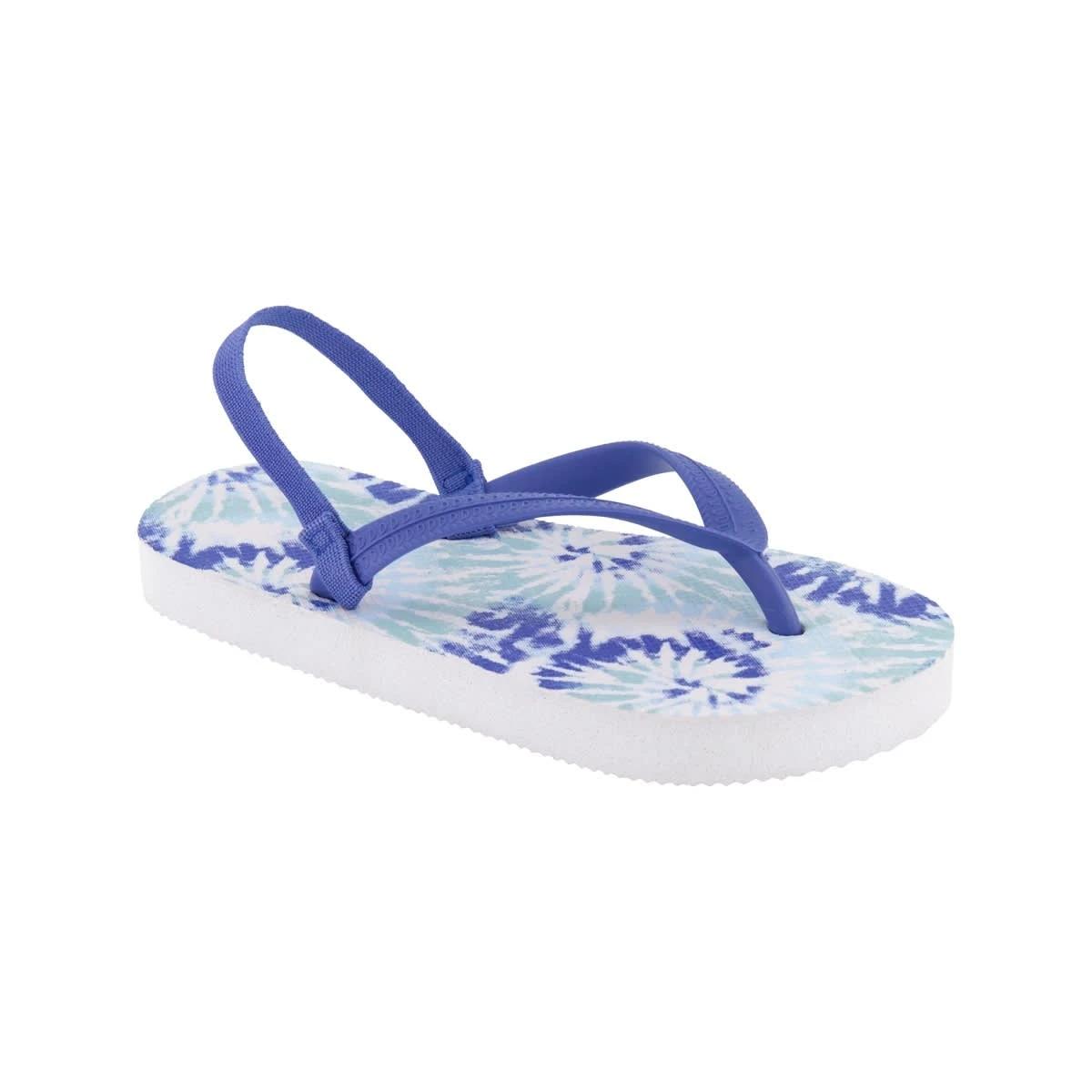 1 Junior Print Thongs BLUE TIE DYE, 1 of 3