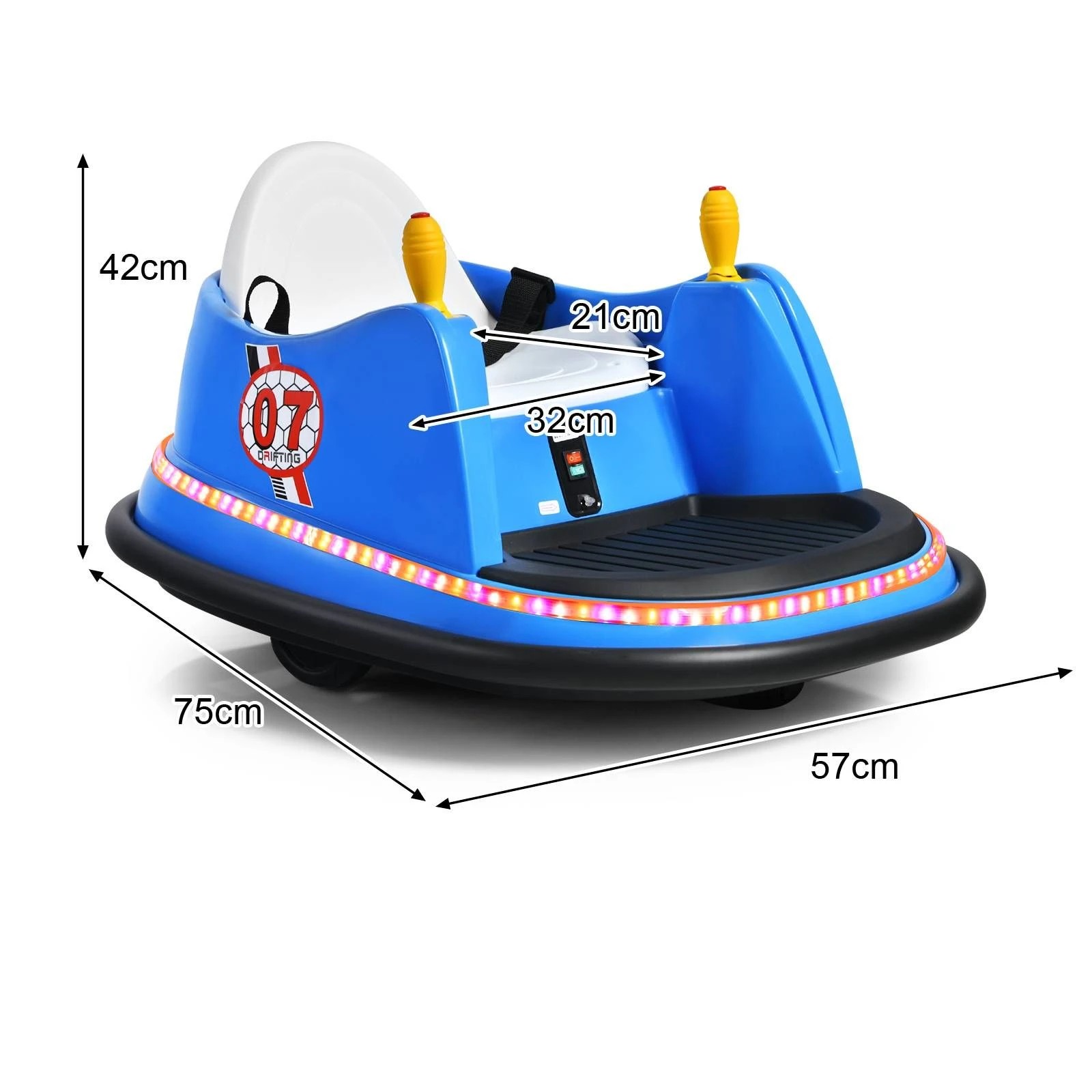 1 Costway Battery-Supported Ride On Car Bumper Car Electric Toy - Blue, 1 of 1