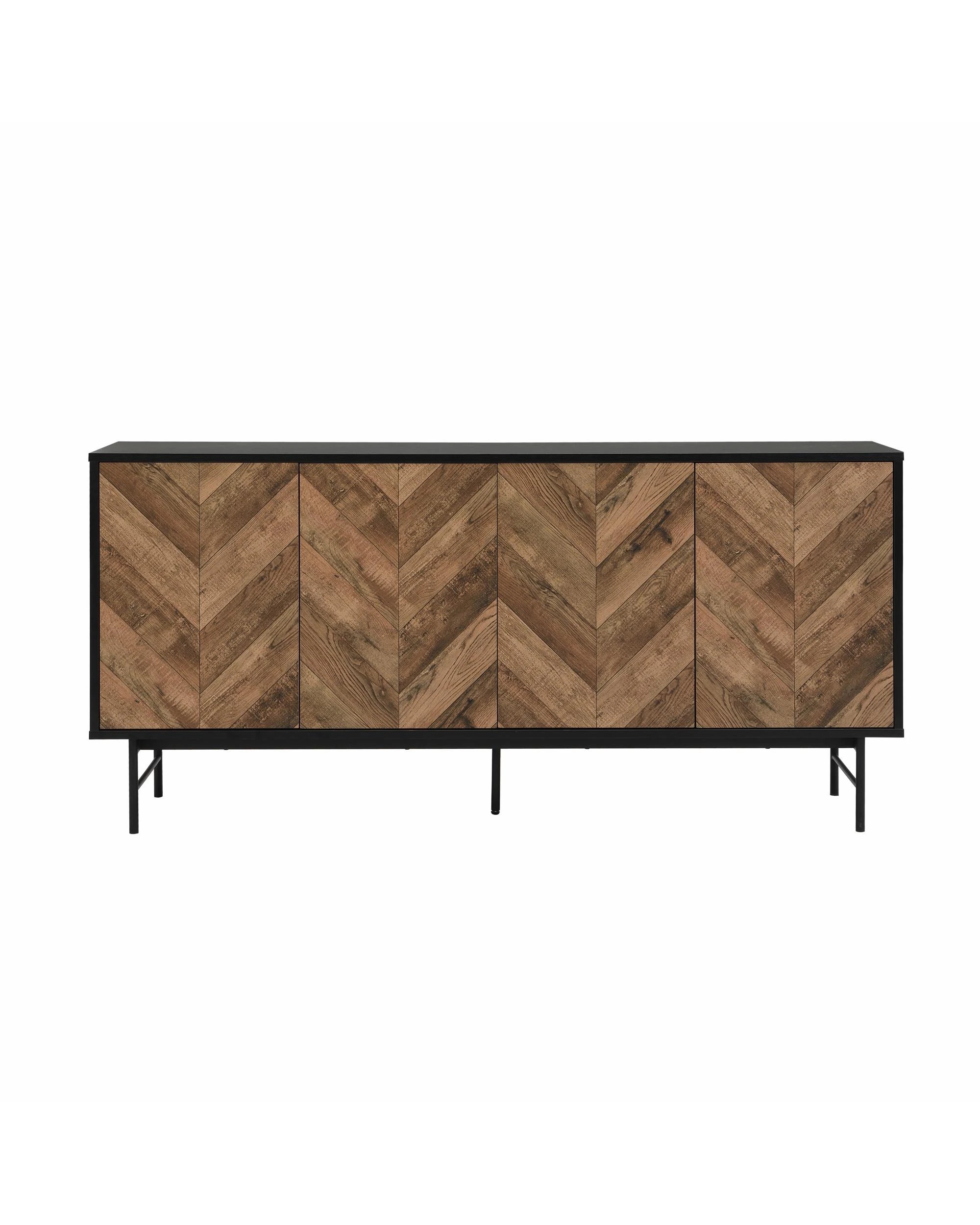 5 Kodu Buffet Sideboard Industrial Storage Cupboard 4 Doors - Black, 5 of 9