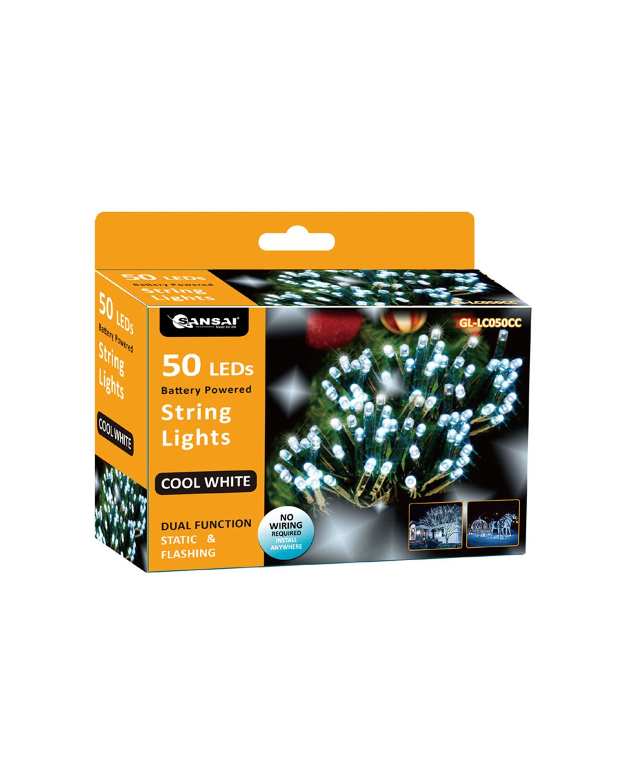3 Sansai 2x 50 LED Battery Lumini Decorative Christmas String Lights Cool - White, 3 of 3