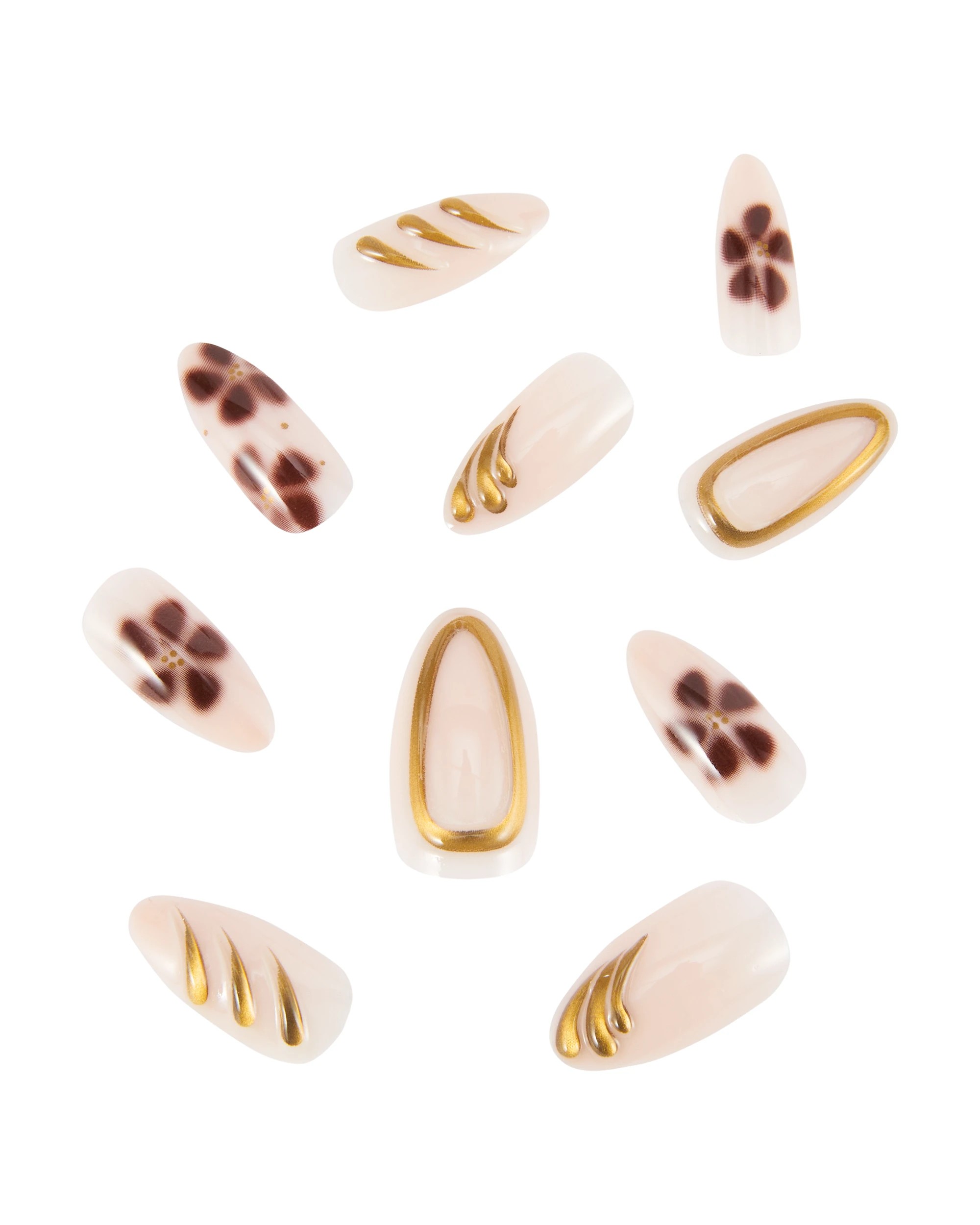 2 OXX Cosmetics 24 Pack Artificial Nails with Adhesive - Stiletto, Brown, 2 of 4