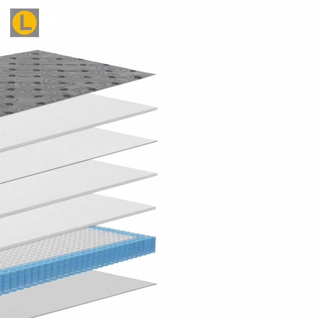 6 26cm Mattress Bed Giselle Double - Grey, 6 of 7