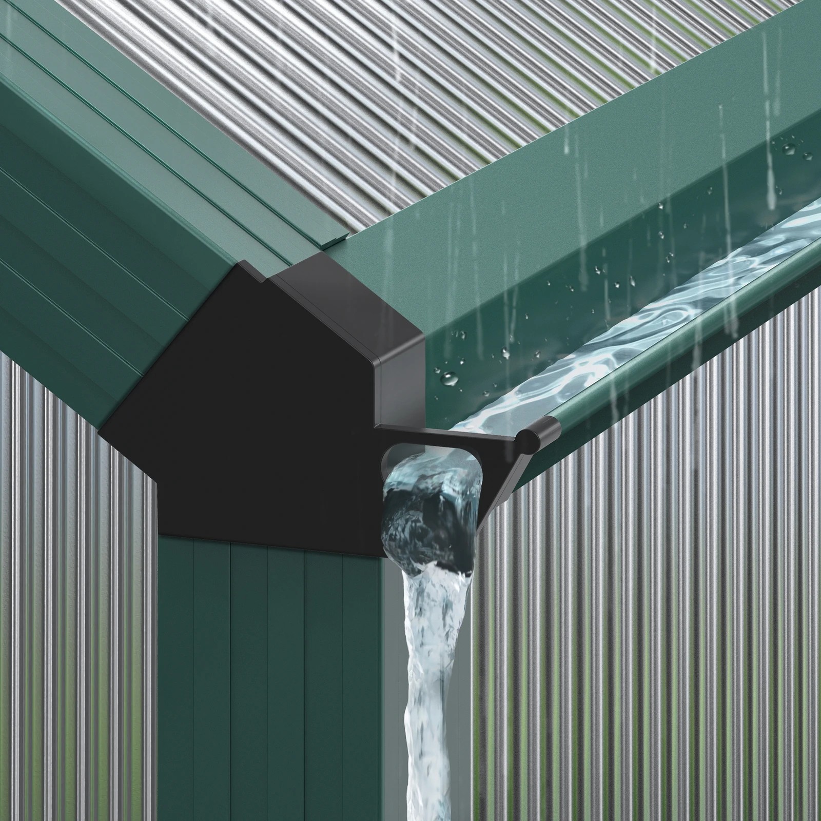 6 Alfordson Greenhouse Aluminium Polycarbonate Garden Storage Shed 1.27x2.52x2.13M - White, 6 of 7