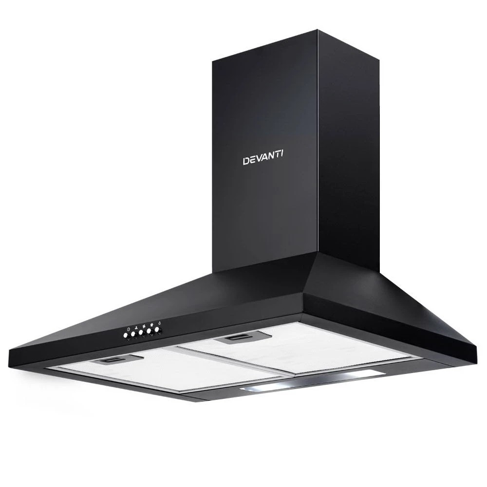1 Devanti 600mm Range Hood 60cm Rangehood - Black, 1 of 7