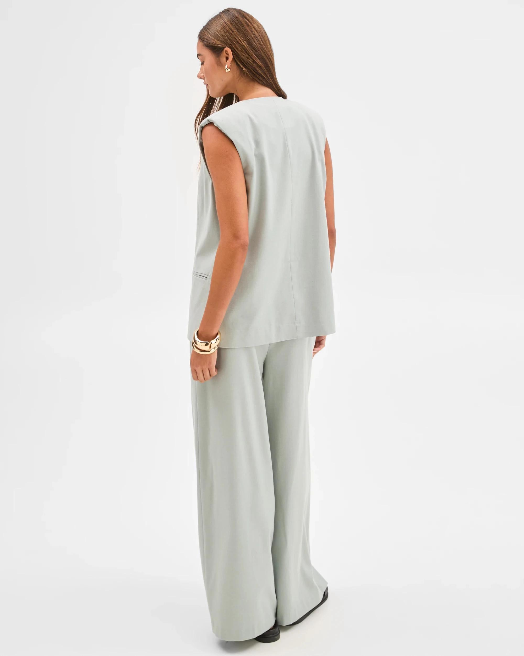 6 Lily Loves Wide Leg Tailored Pants SKY GRAY, 6 of 7