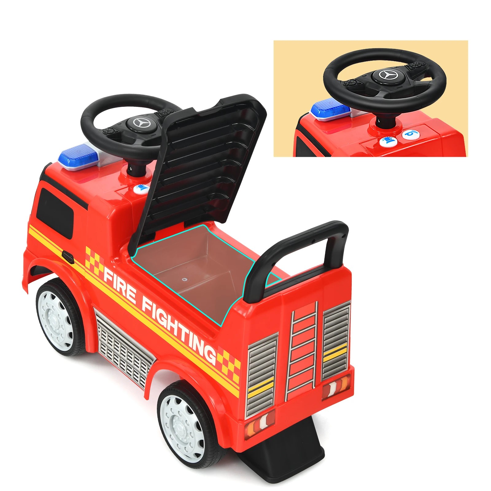 3 Costway Mercedes Benz Licensed Ride On Push Car  Scooter, 3 of 6