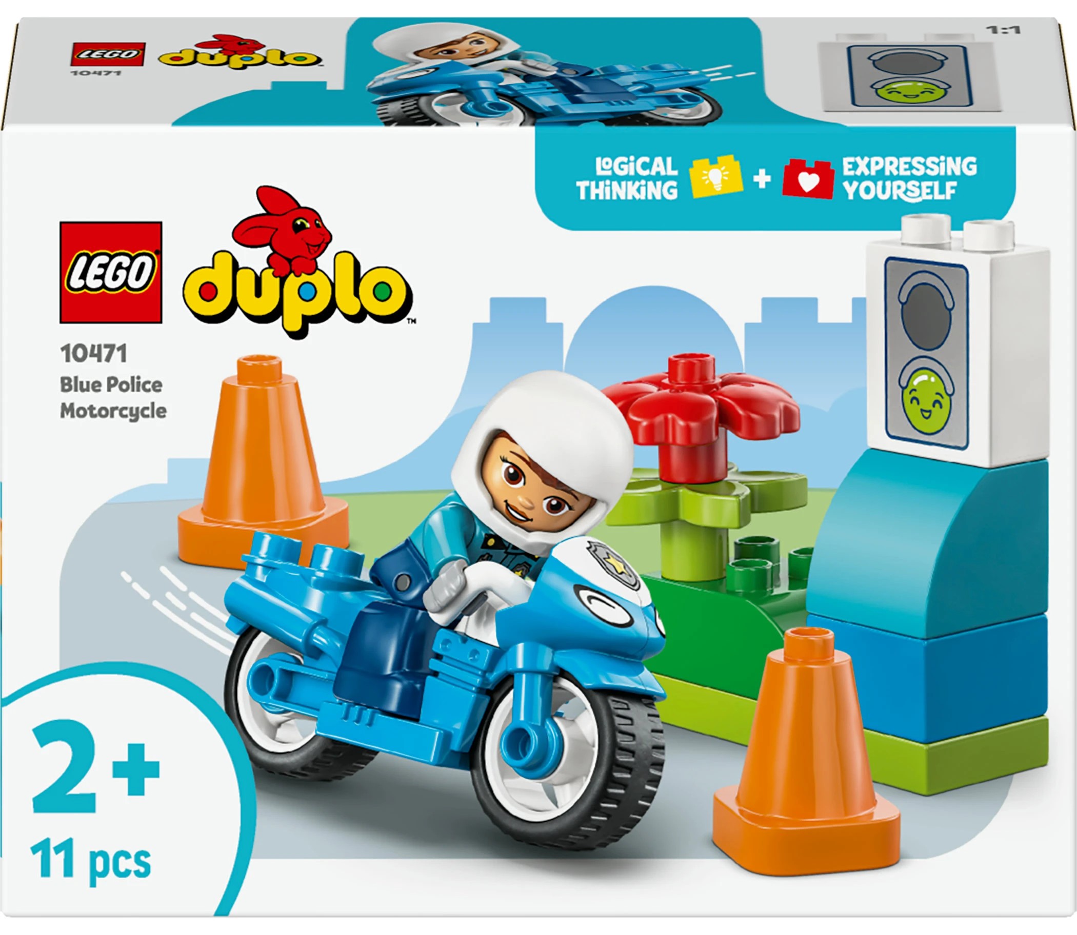 1 LEGO DUPLO Town Blue Police Motorcycle 10471, 1 of 10