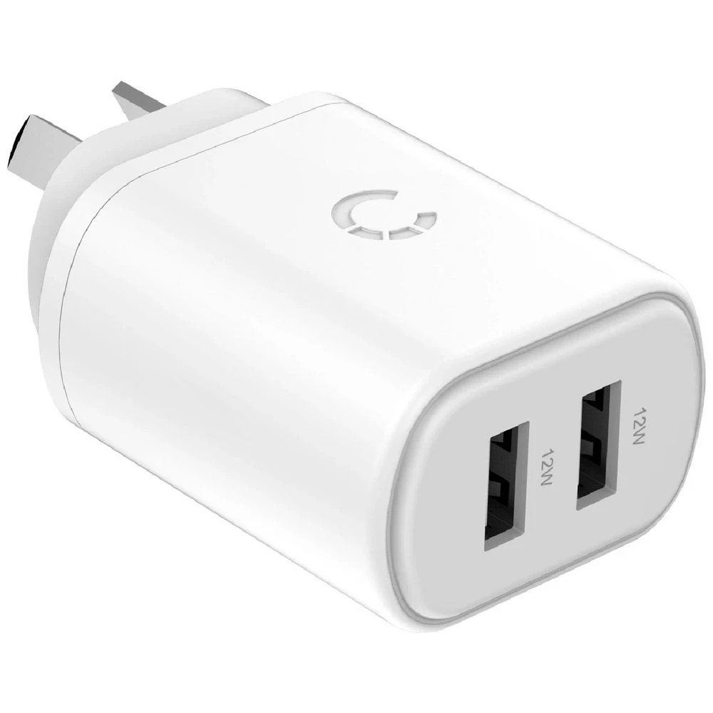 1 Cygnett PowerPlus 12W Dual USB-A Wall Charger, 1 of 2