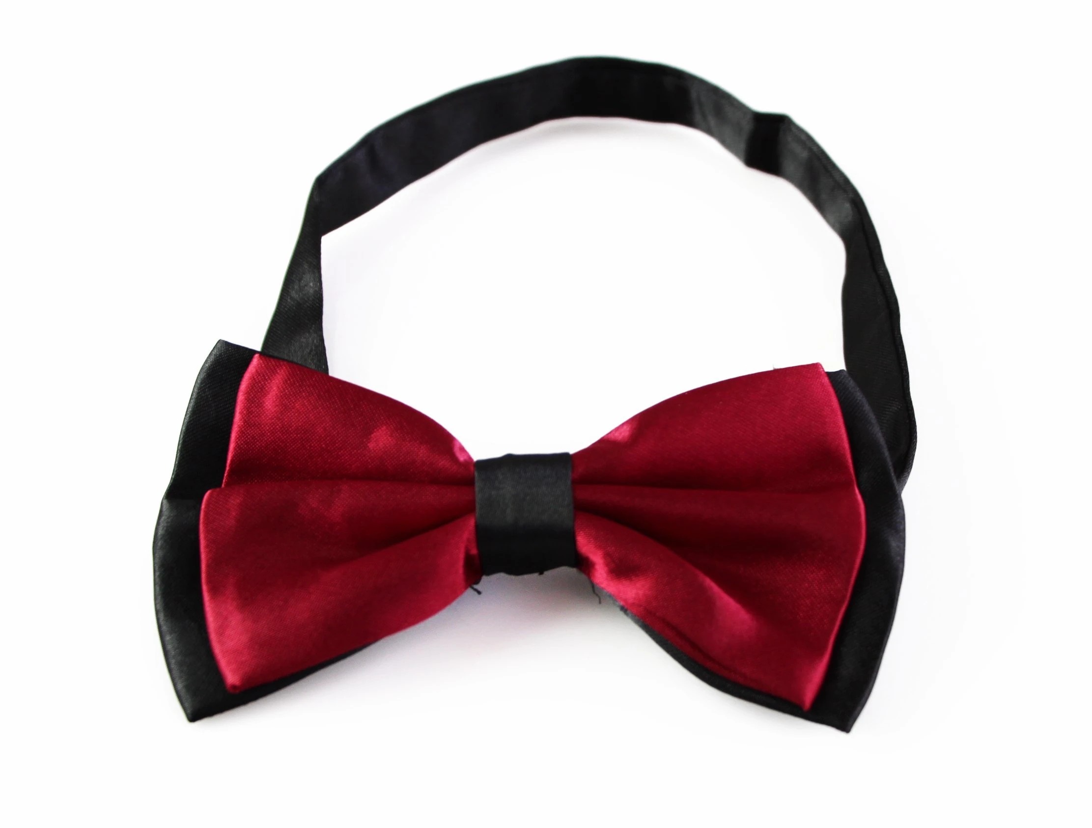 2 Zasel Mens Dark Red Two Tone Layered Bow Tie - Multi, 2 of 4