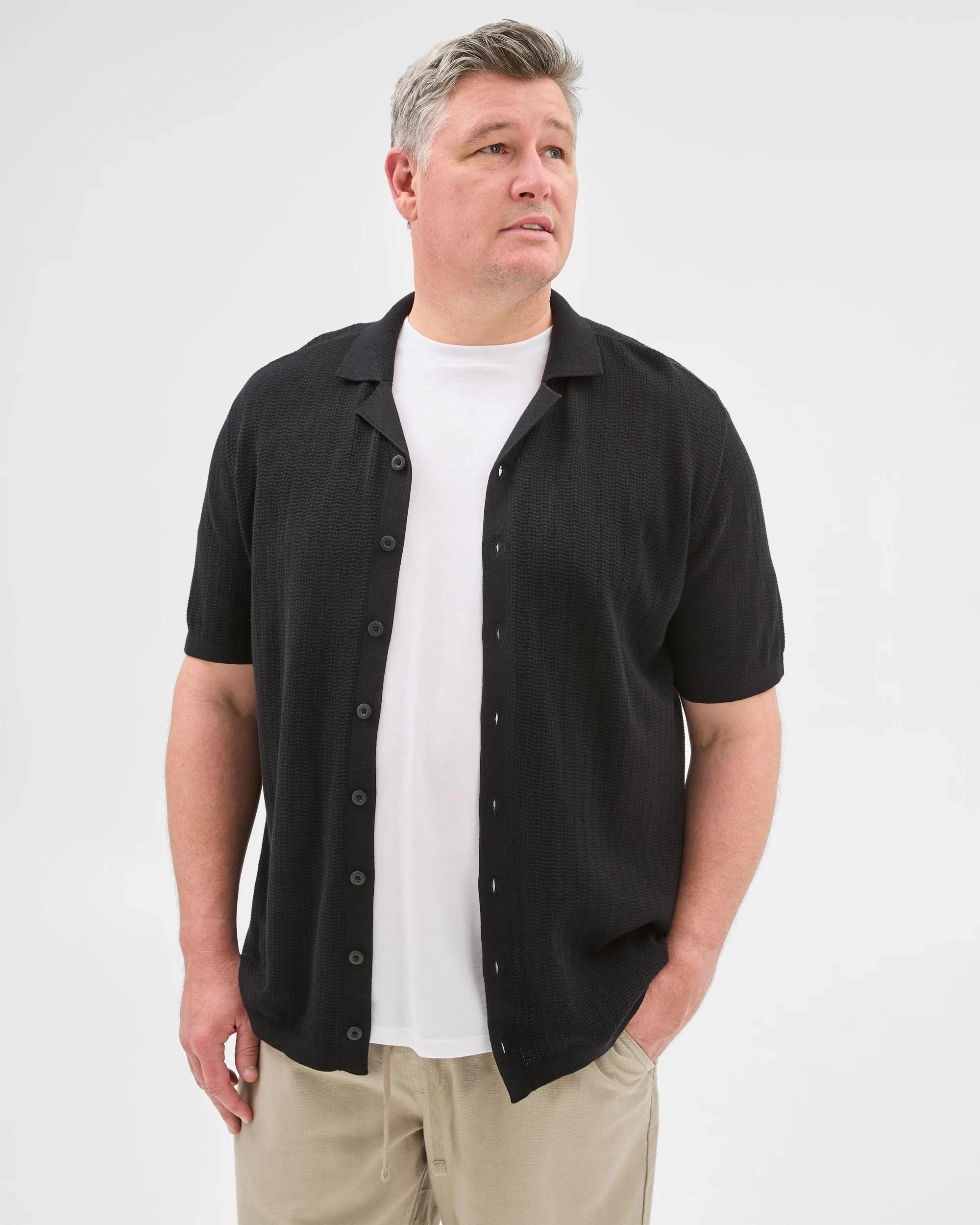 3 Target Plus Size Australian Cotton Knitted Shirt BLACK, 3 of 6