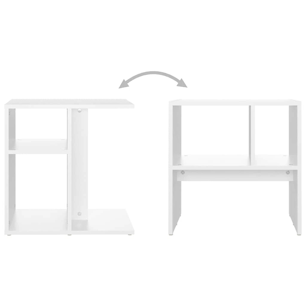 7 vidaXL Side table Ample Storage - White, 7 of 9