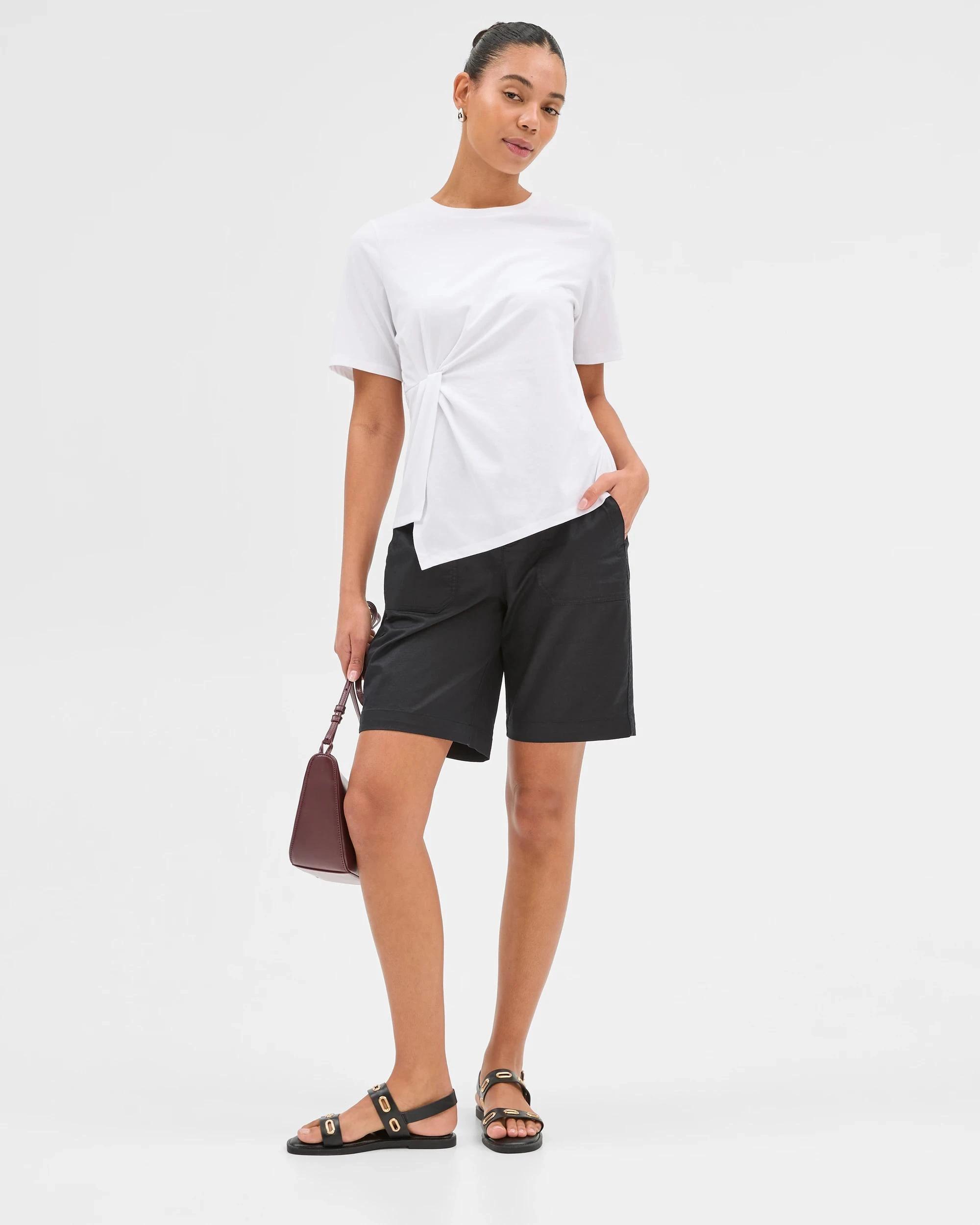 1 Target Ribbed Waist Shorts BLACK, 1 of 5