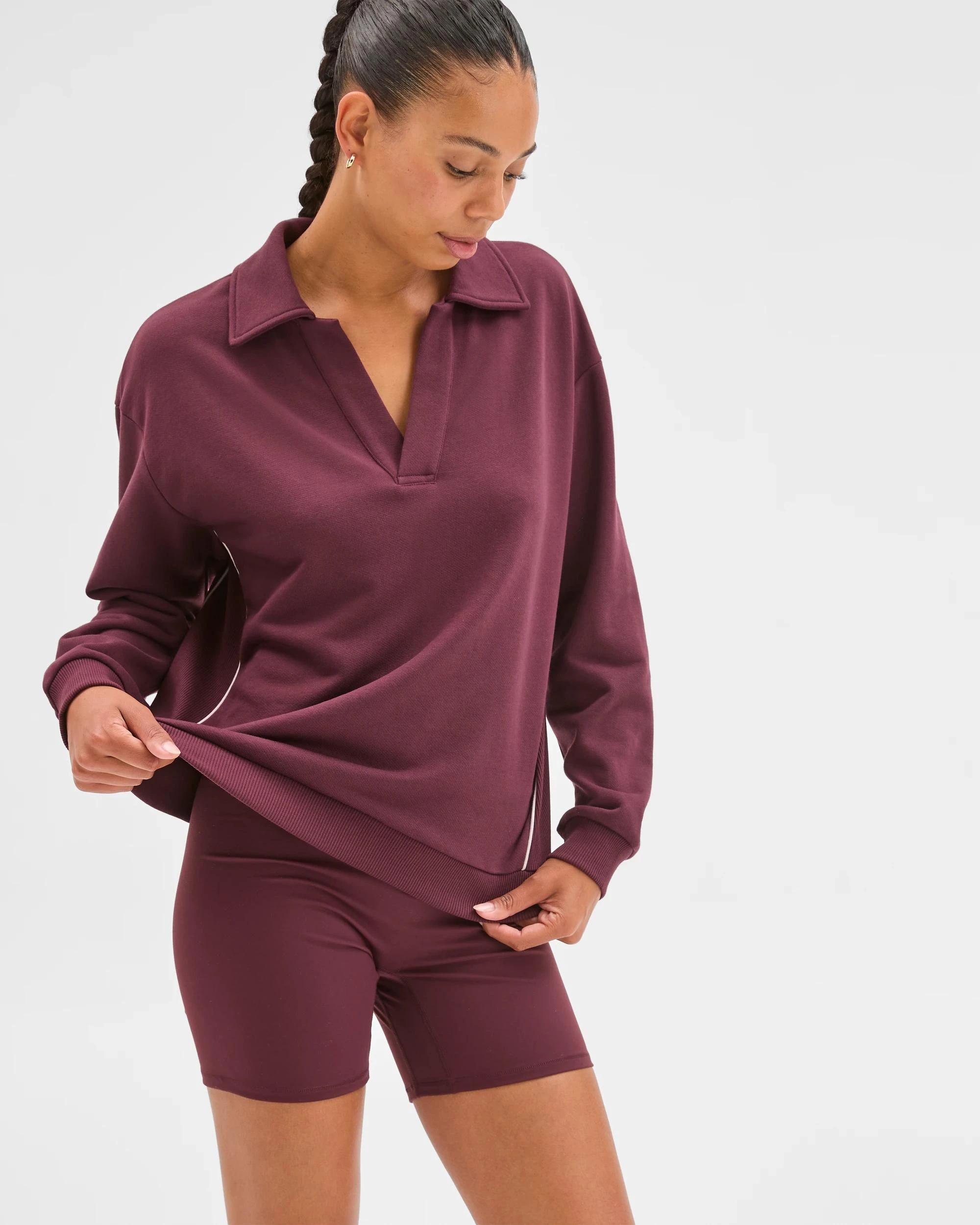2 Target Active Active Australian Cotton Blend Rugby Polo Jumper WINE/MIST, 2 of 6