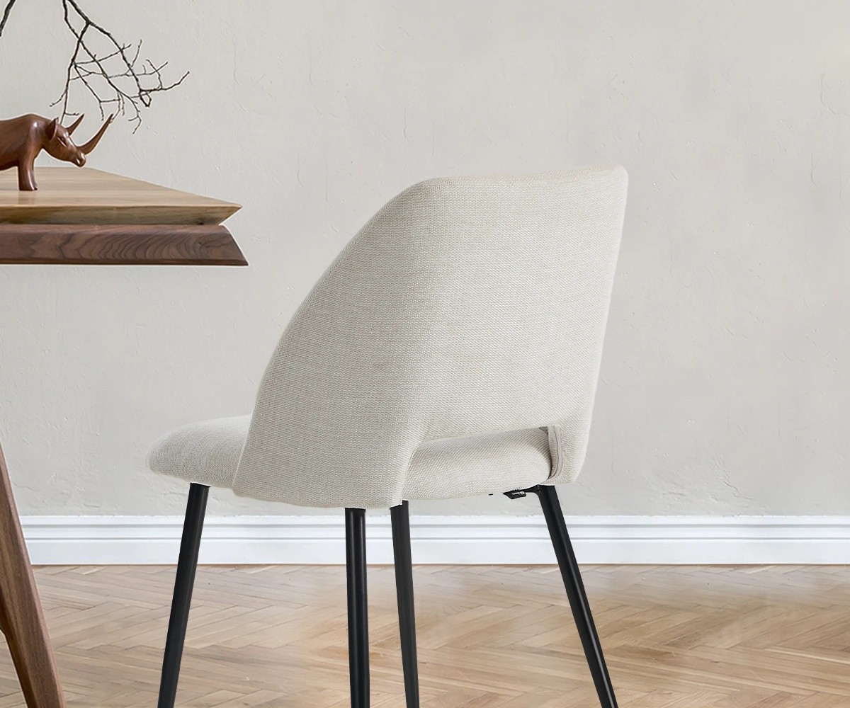 5 Oikiture 4x Dining Chair Accent Chairs Linen Fabric - Beige, 5 of 8