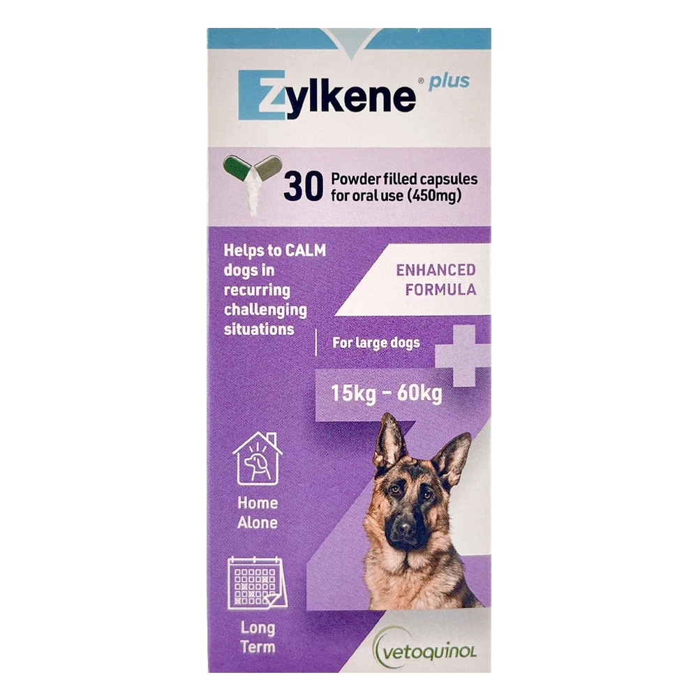 1 Zylkene Plus Calming Supplement For Large Dogs 15 To 60kg 450mg 30 Capsules, 1 of 1