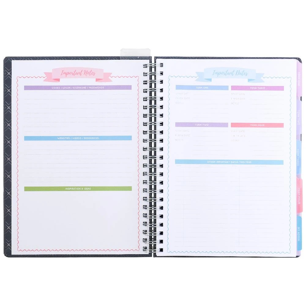 4 Otto A4 Teachers' Undated Planner Geo Black, 4 of 10