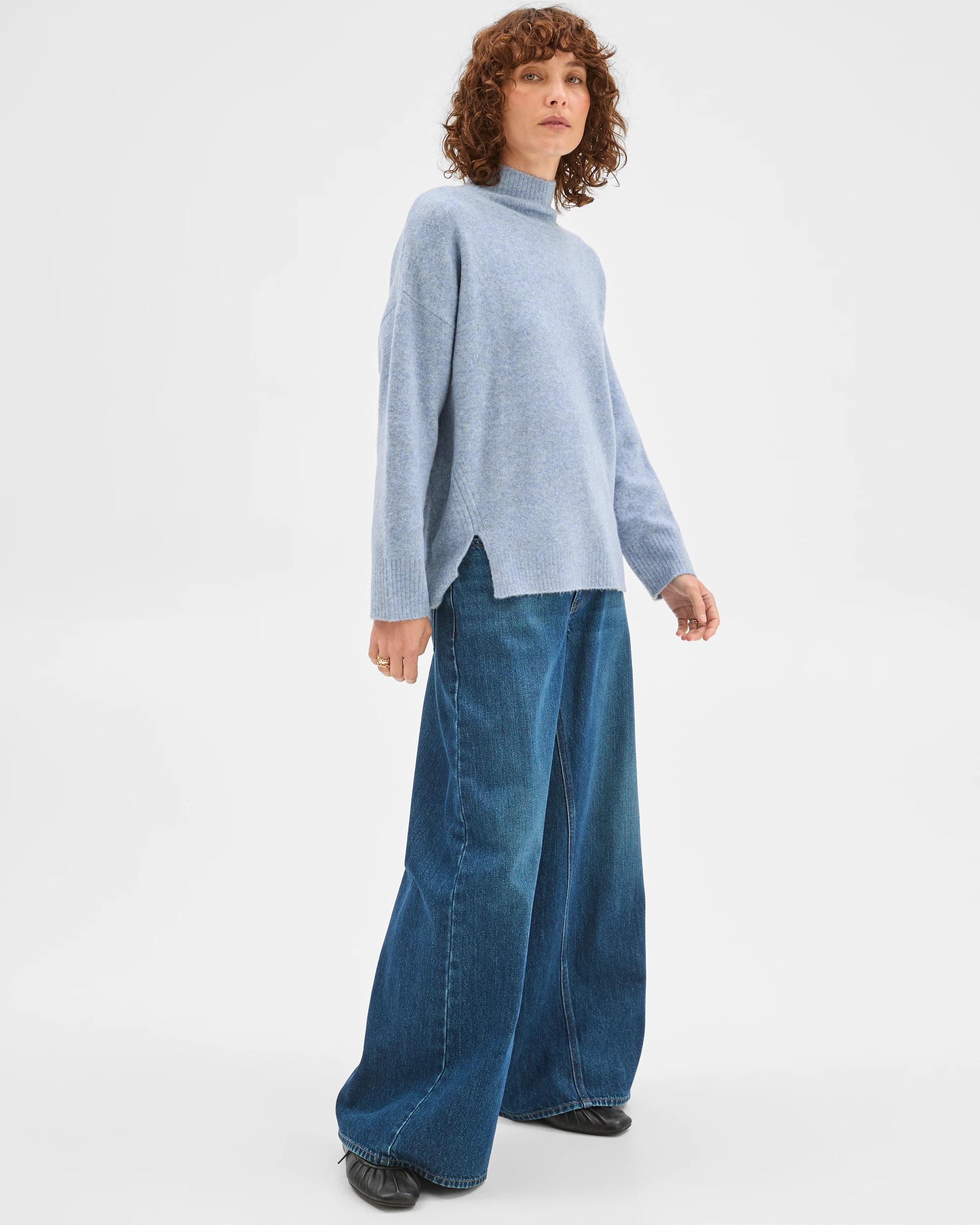 4 Target Woman Super Soft Mock Neck Jumper MID BLUE MARLE, 4 of 7