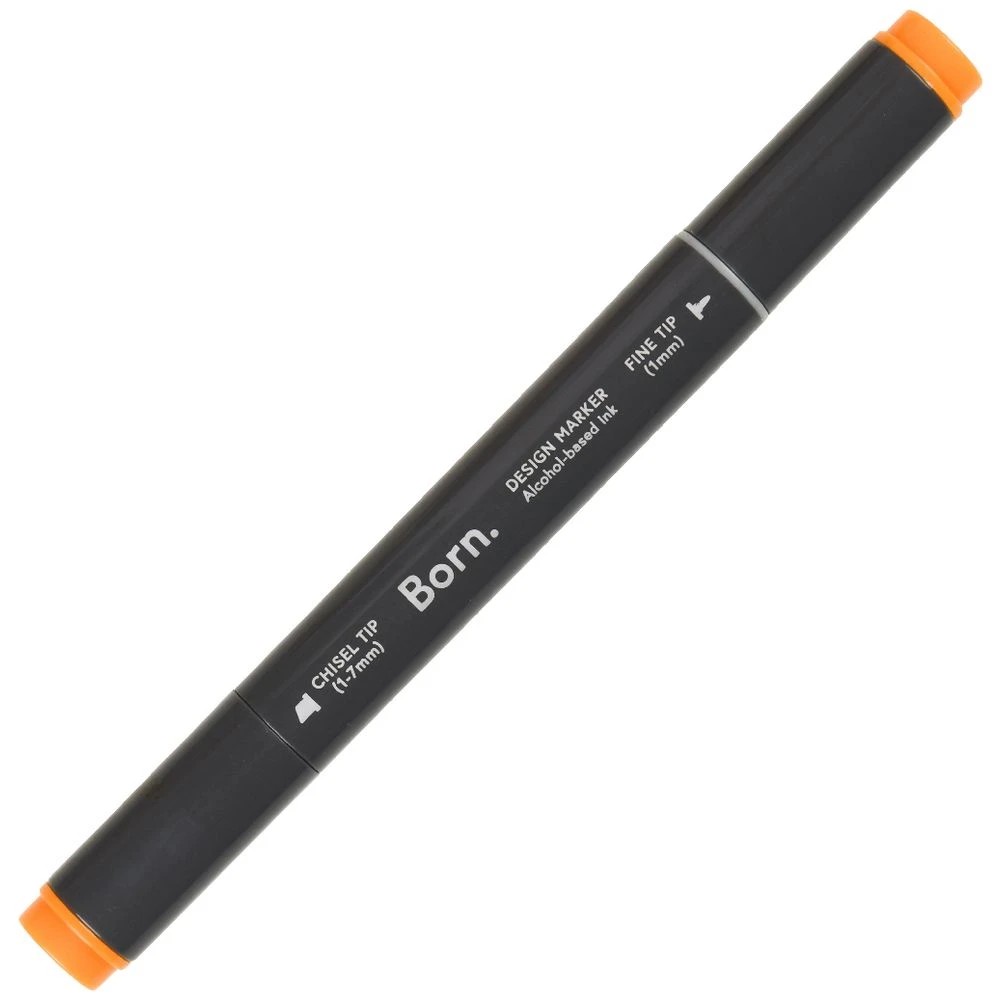 4 Born Professional Dual-Tip Artist Marker Orange YR792, 4 of 4