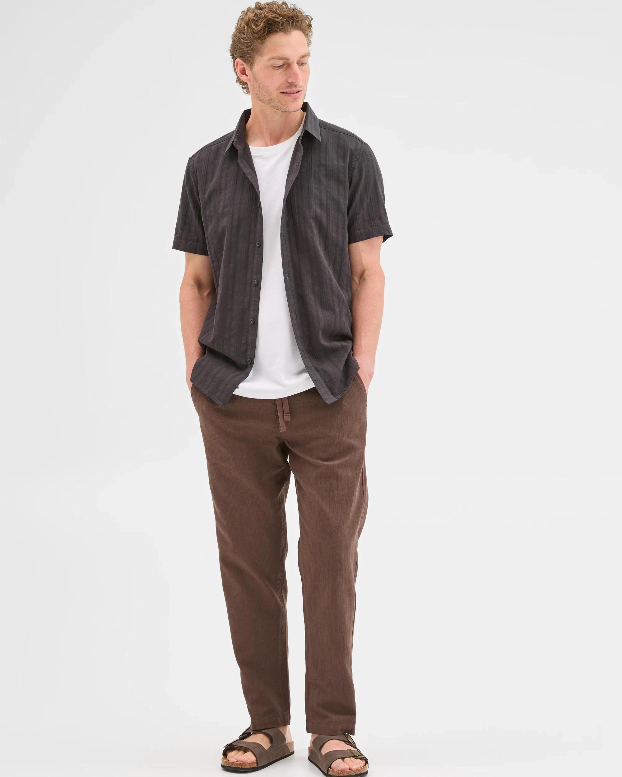 2 Target Man Australian Cotton Short Sleeve Textured Shirt BLACK, 2 of 6