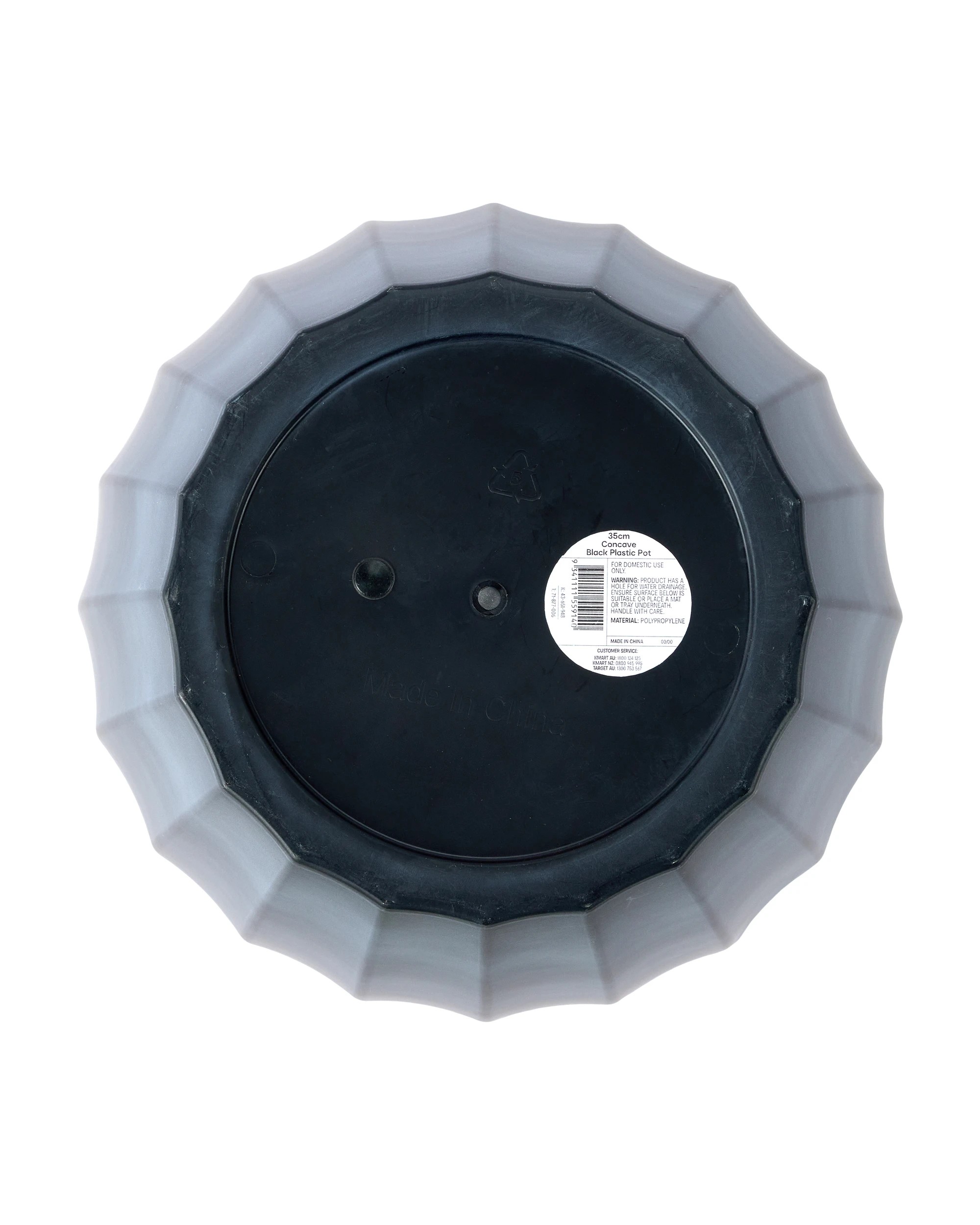4 35cm Concave Black Plastic Pot, 4 of 4