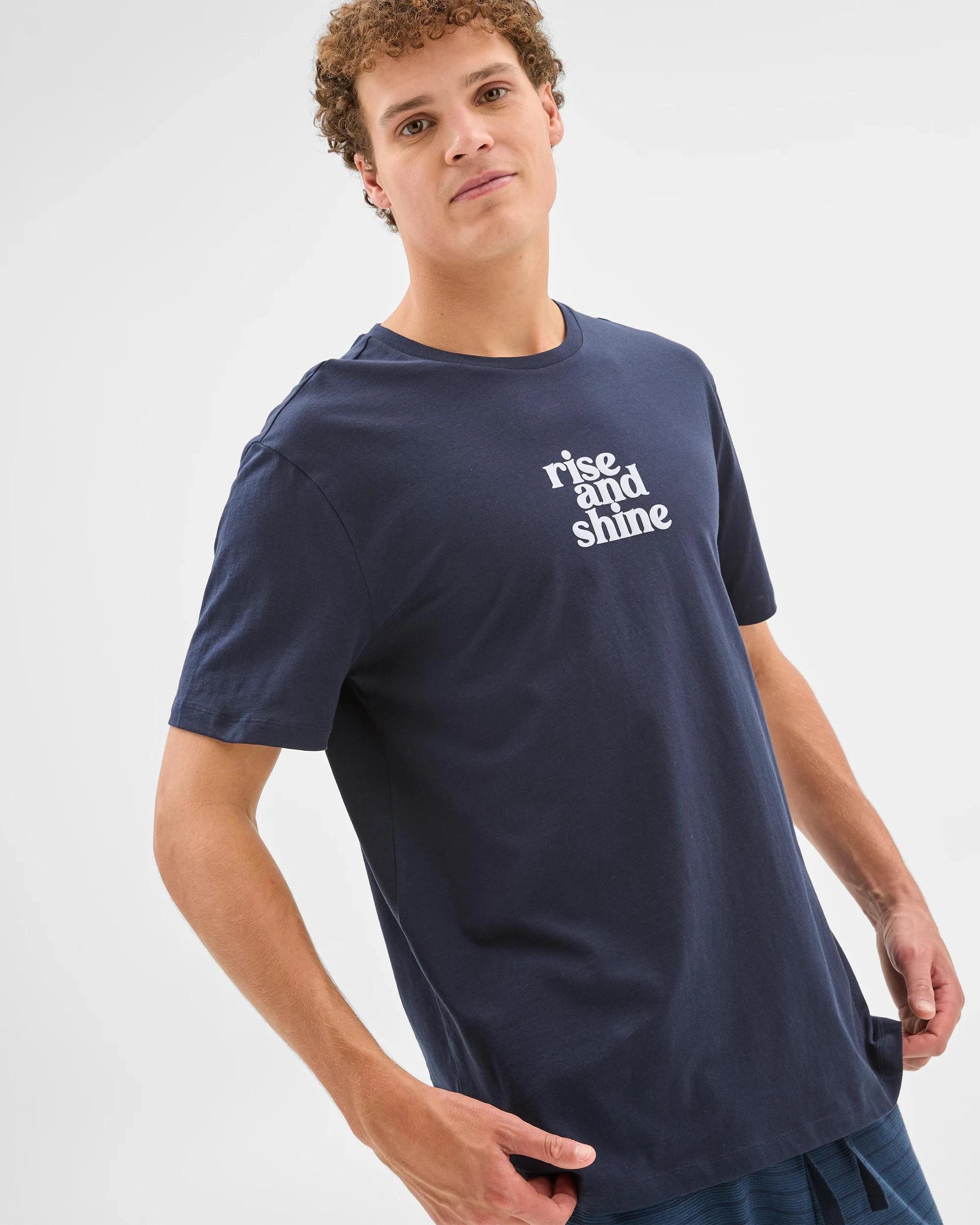 6 Australian Cotton Mens  Sleep T-Shirt - Maxx NAVY BLAZER, 6 of 6