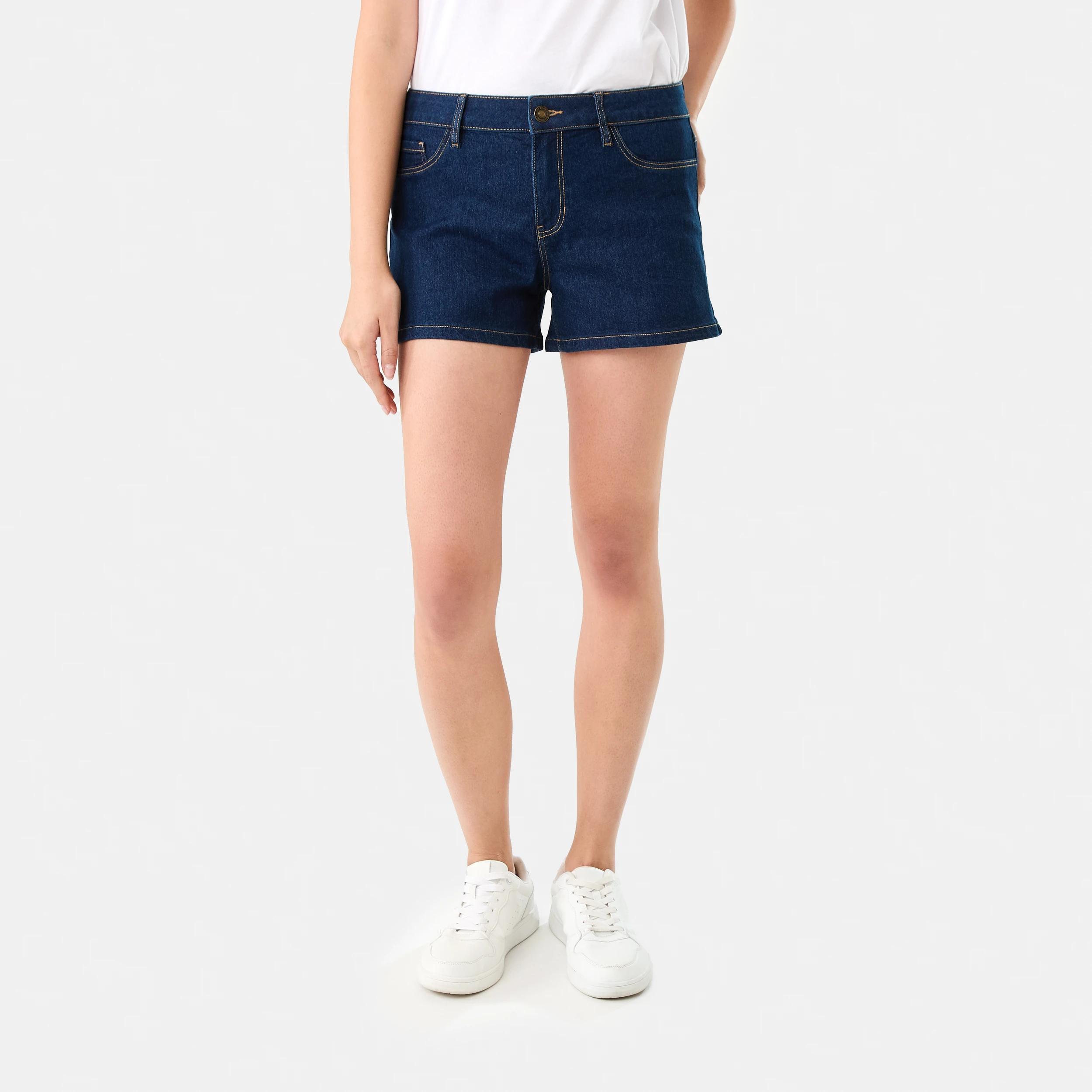 8 Mid Rise Denim Shorts INDIGO WASH, 8 of 8