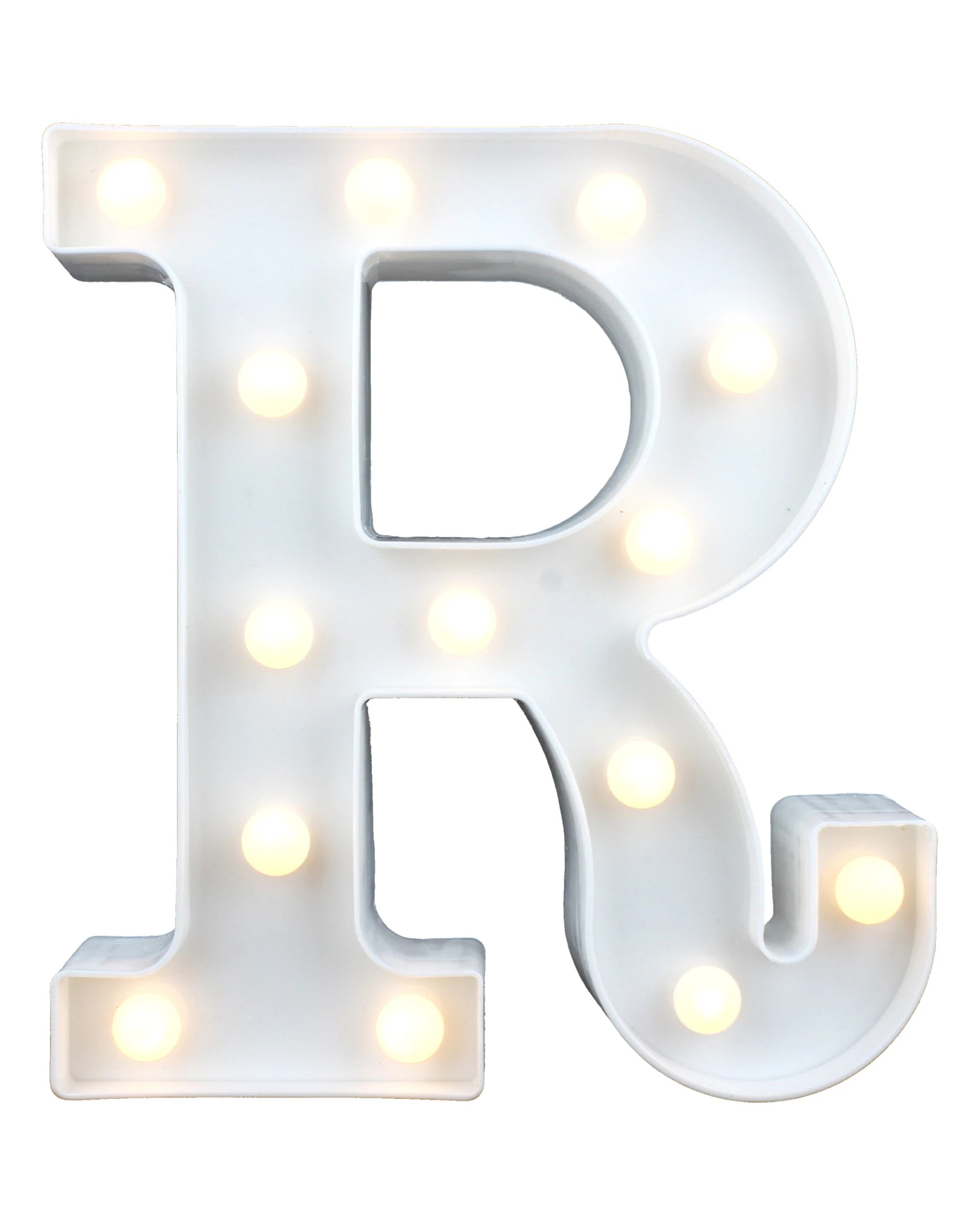 1 Partyrama LED Light Up Letter R White, 1 of 3