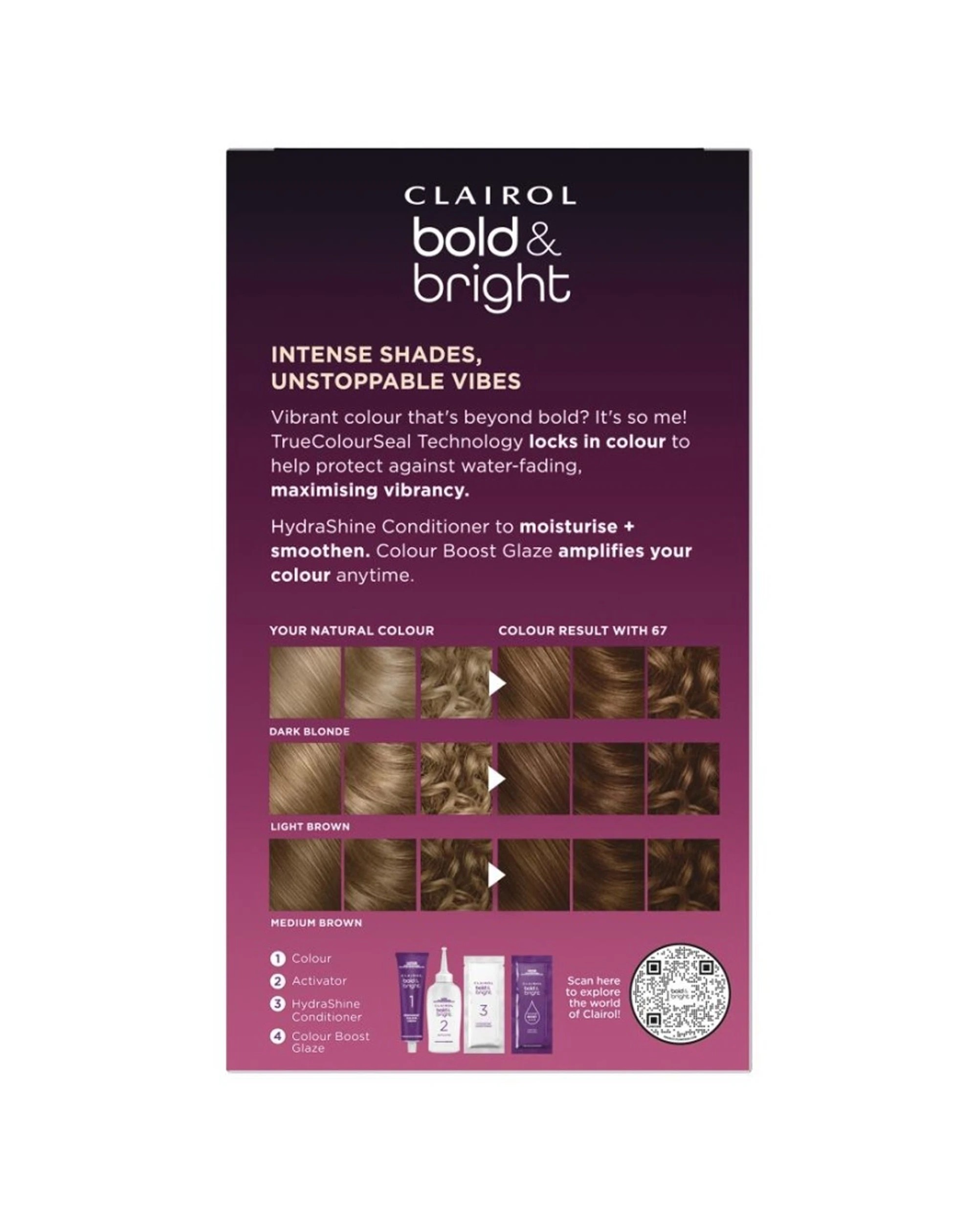 3 Clairol 3pk Permanent Hair Colour 1 Application Bold And Bright 67 Chocolate - Brown, 3 of 4