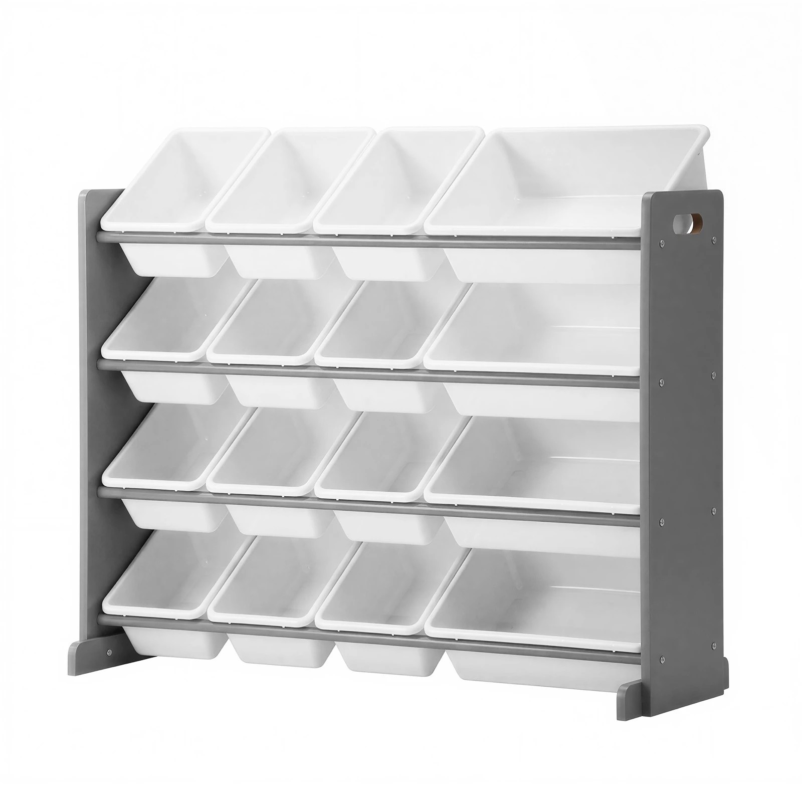 1 Oikiture Kids Toy Box Organiser 16 Bins Display Shelf Removable Drawer - Grey, 1 of 9