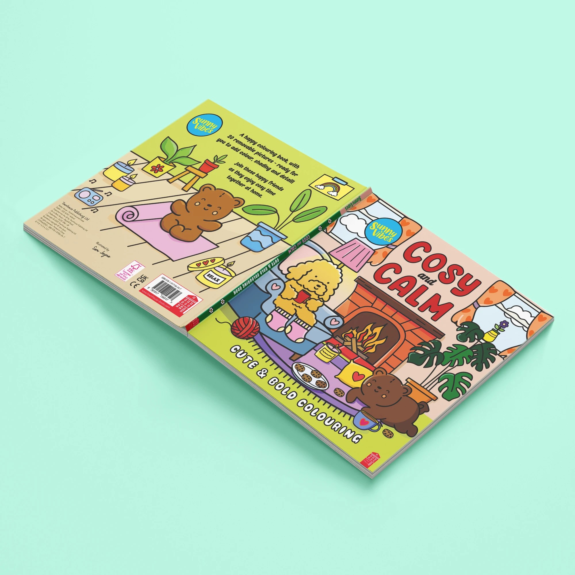 3 Sunny Vibes Cosy and Calm Cute & Bold Colouring Book, 3 of 5
