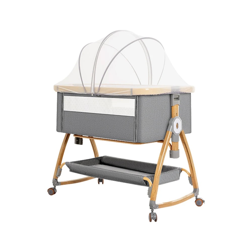 1 PlayPals 3-in-1 Baby Cot Crib Bed Bassinet Bedside Sleeper Portable Foldable - Multi, 1 of 3