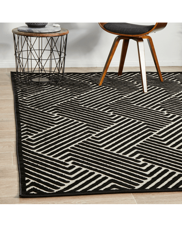Common Ground Rugs Citadel Cindy 290x200cm - Large Floor Rug - Black