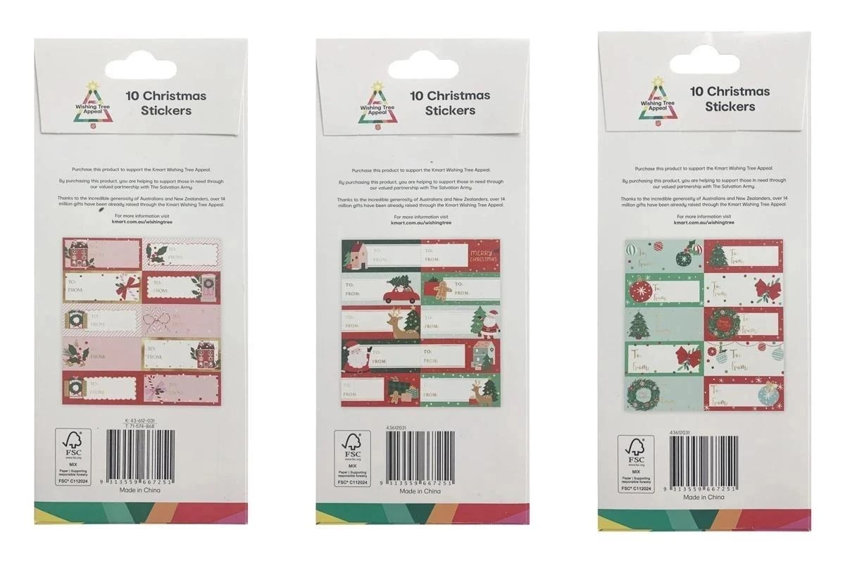 5 10 Pack Wishing Tree Christmas Stickers - Assorted, 5 of 5
