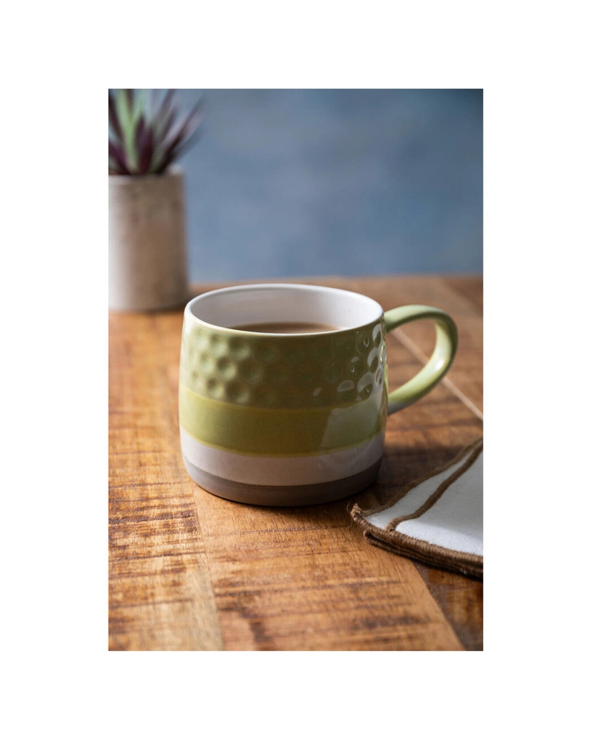 8 Mikasa 8PK Stoneware Coffee Mug Drinkware Textured Ombre 320ml Microwave Dishwasher Safe - Green, 8 of 8