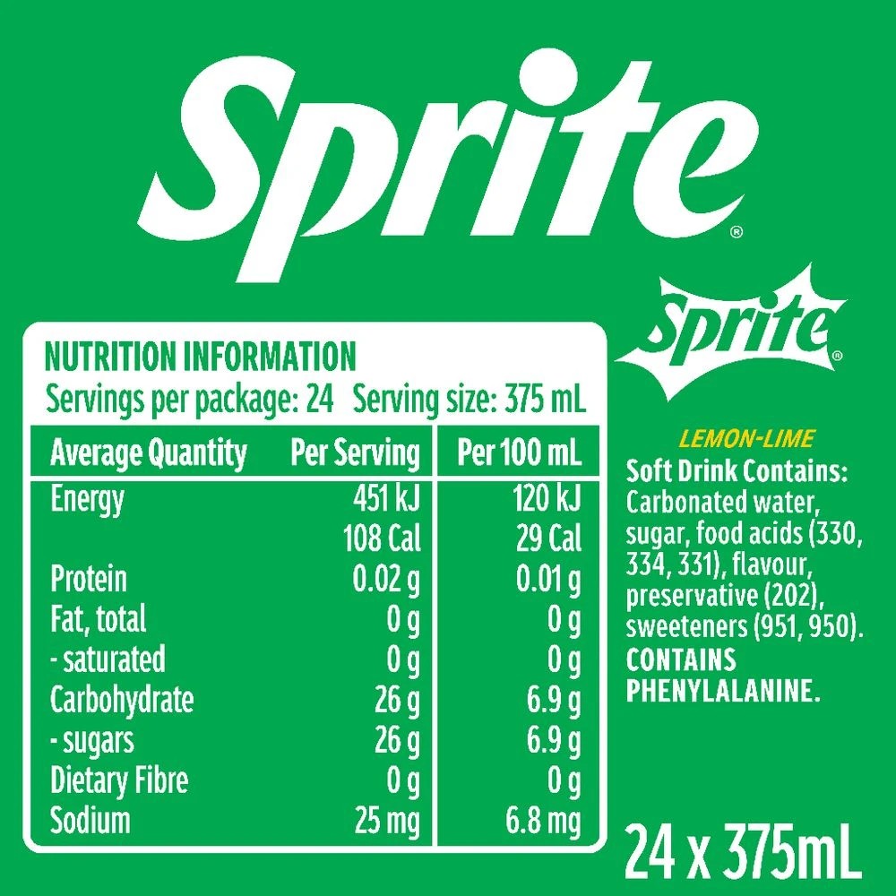 3 Sprite Cans 375mL 24 Pack, 3 of 3
