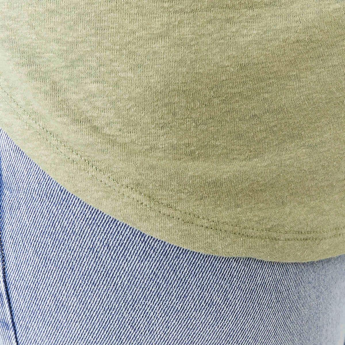 5 Linen Blend Extended Sleeve Tee Grn Tea, 5 of 6