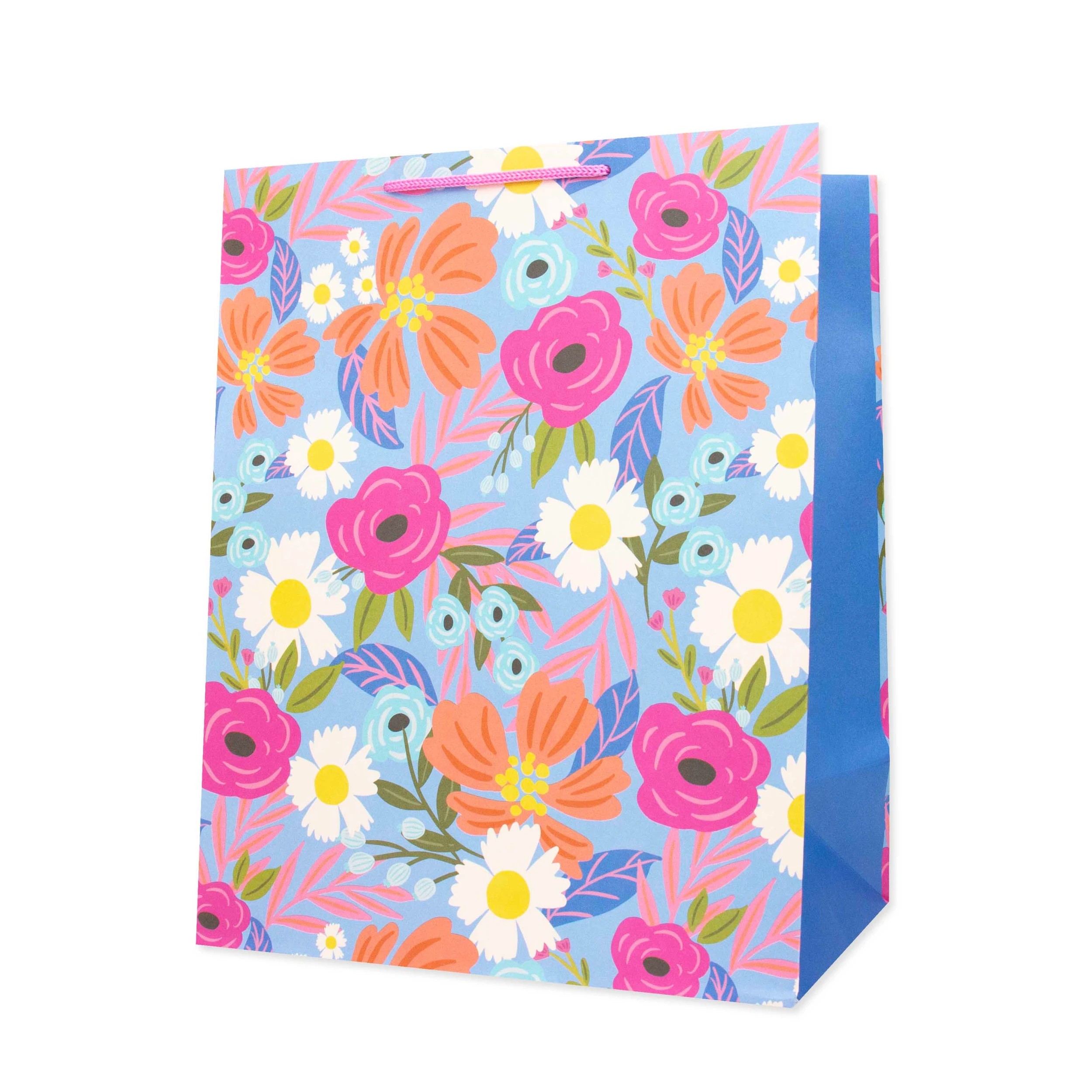 1 Hallmark Large Gift Bag - Blue Floral, 1 of 3
