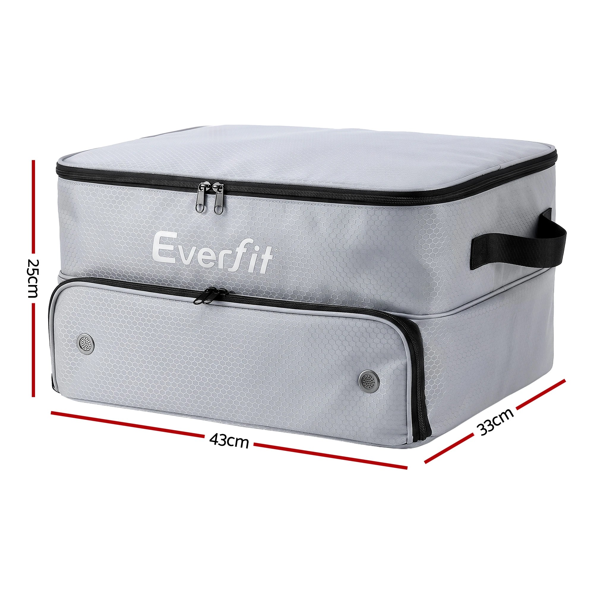 2 Everfit Golf Trunk Organizer for Car, 2-Tier Golf Storage Bag with Ventilated Shoe Compartment - Grey, 2 of 8