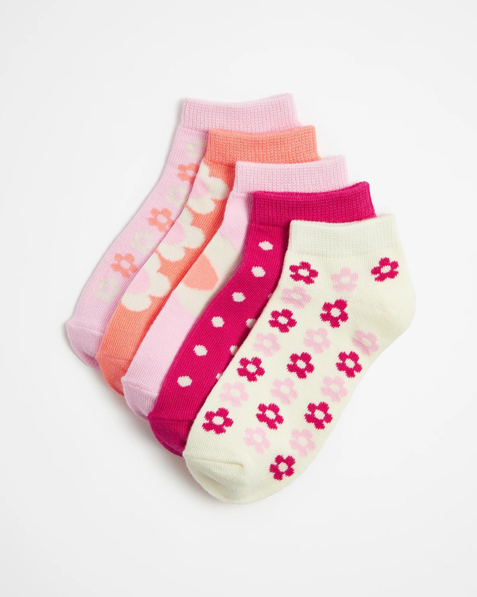 1 Girls Low Cut Socks 5 Pack - Maxx DAISY, 1 of 3