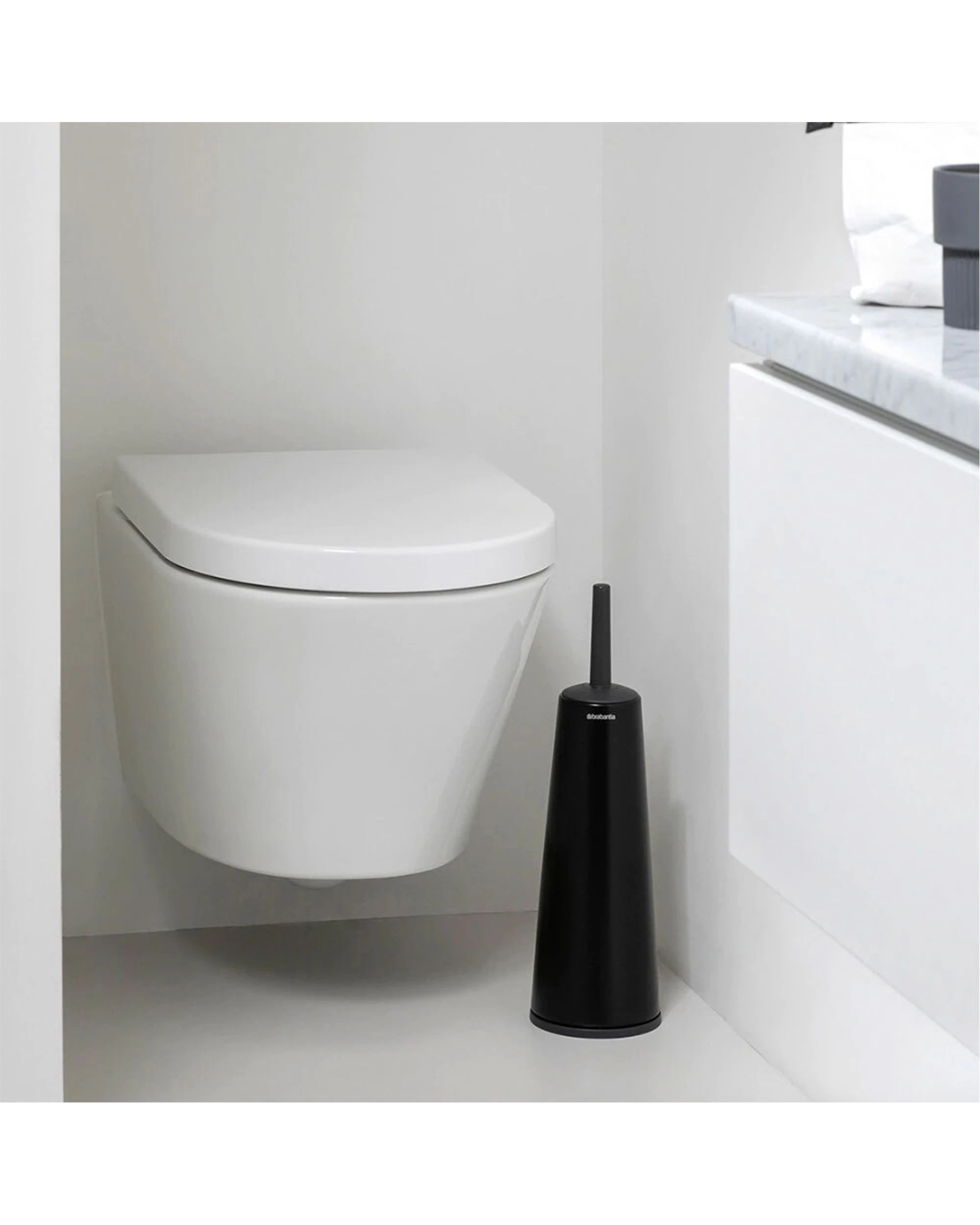 3 Brabantia Toilet Brush And Holder Discreet Corrosion Resistant Stable Base - Black, 3 of 5