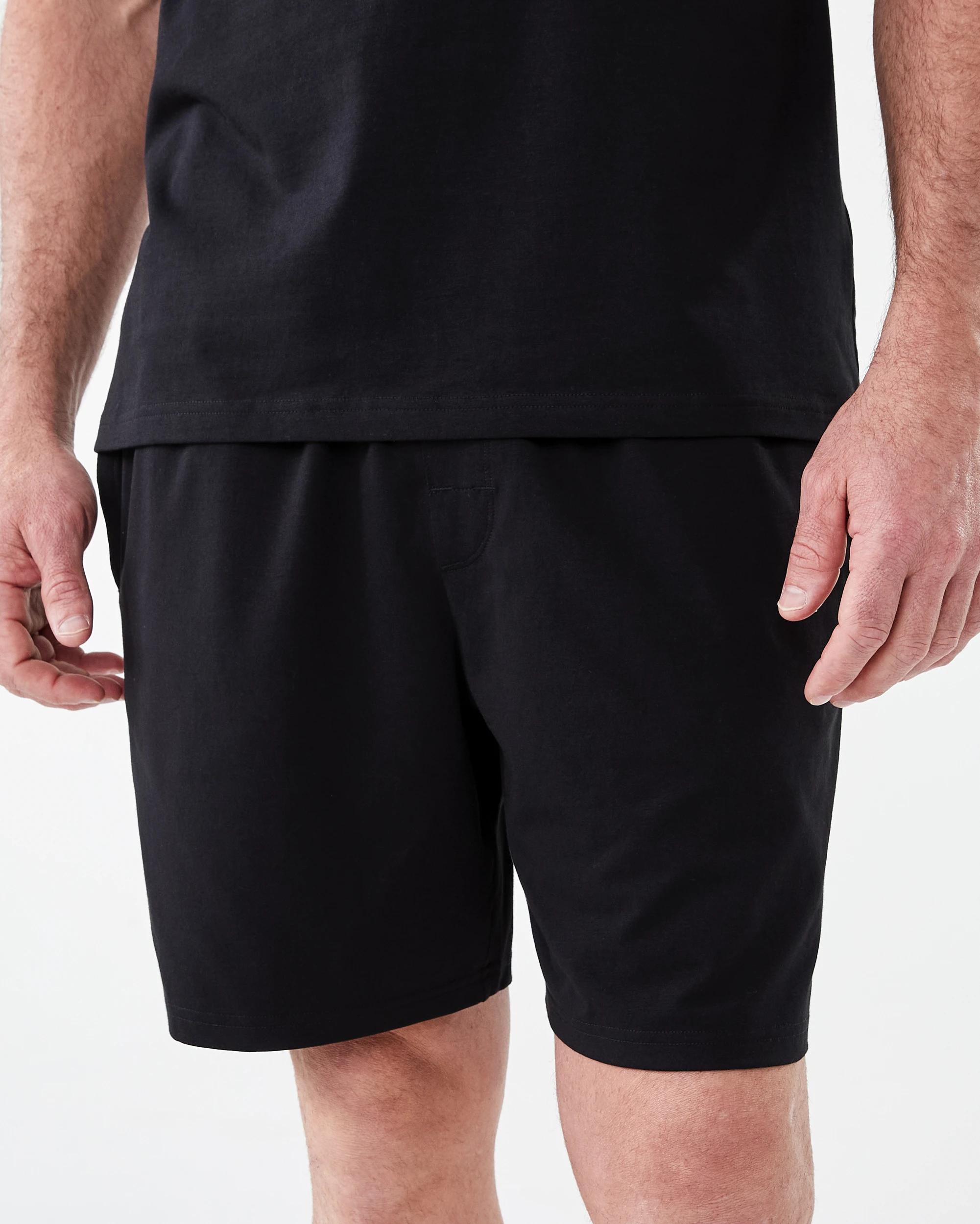 1 Cotton Elastane Sleep Shorts BLACK, 1 of 7