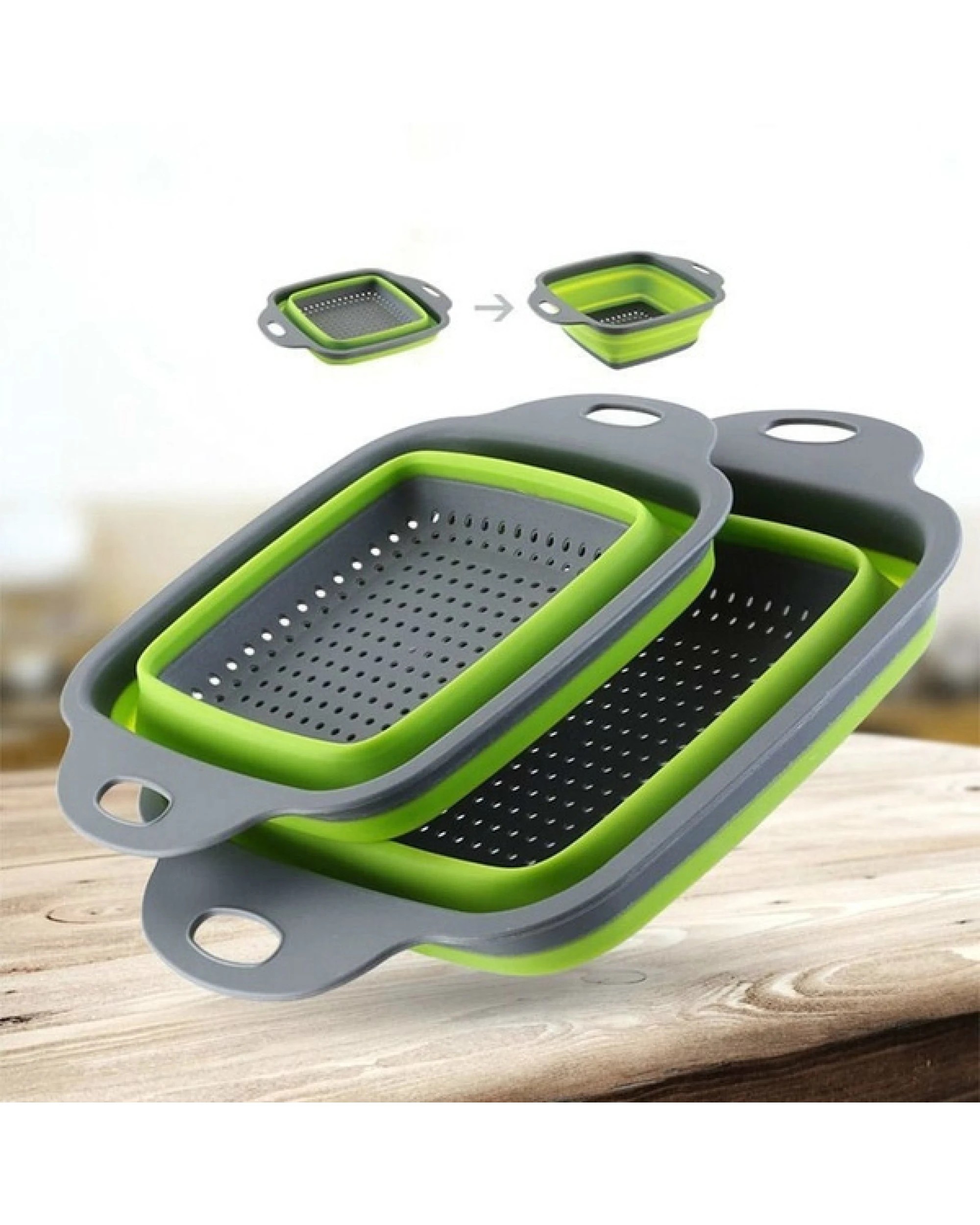 8 BR Home Collapsible Silicone Draining Basket for Kitchen Storage of Fruits and Vegetables, 8 of 8